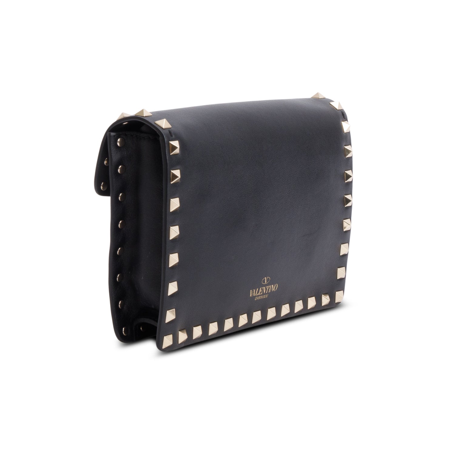 Valentino Black Vitello Calfskin Leather Rockstud Crossbody Bag