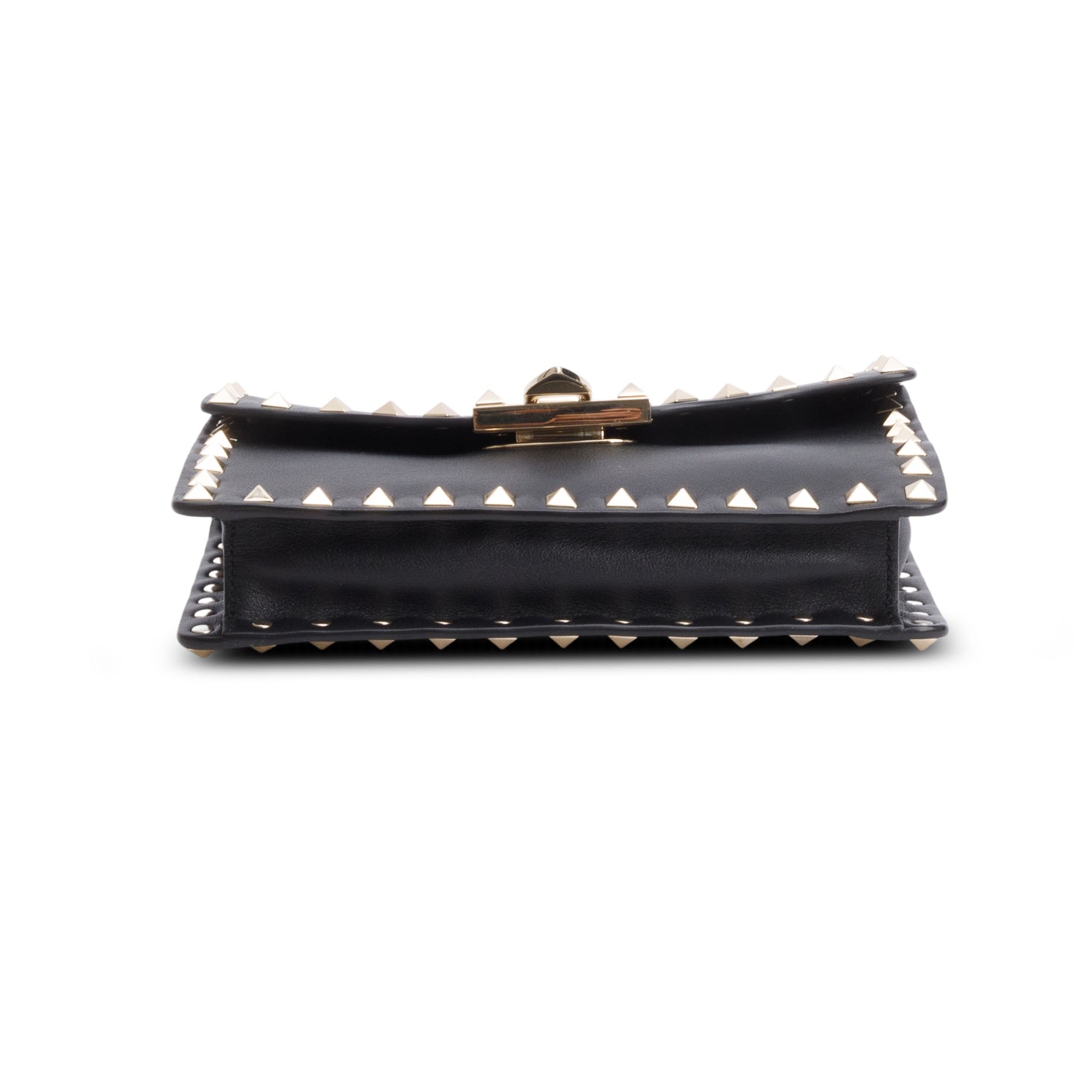 Valentino Black Vitello Calfskin Leather Rockstud Crossbody Bag