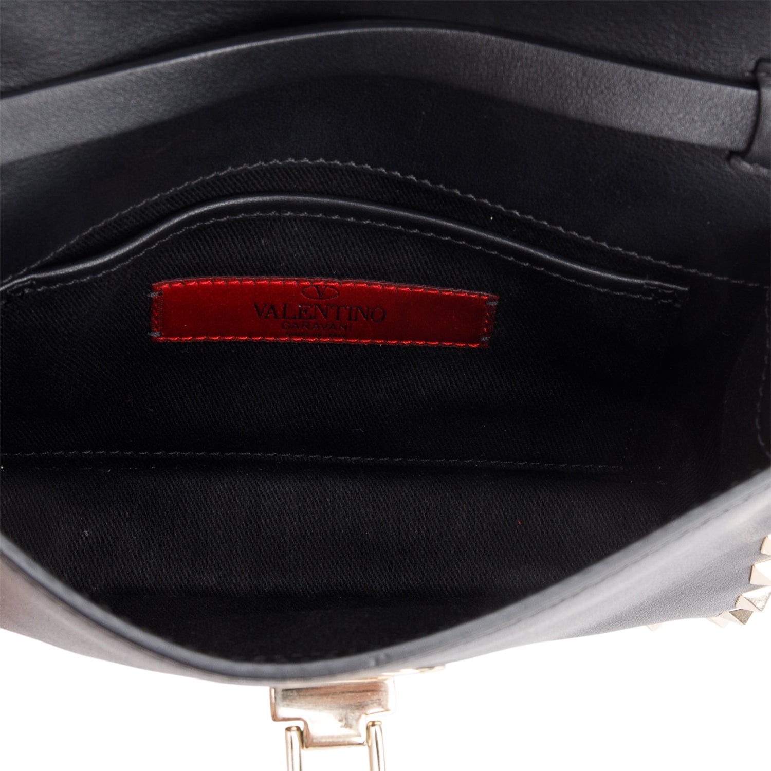 Valentino Black Vitello Calfskin Leather Rockstud Crossbody Bag