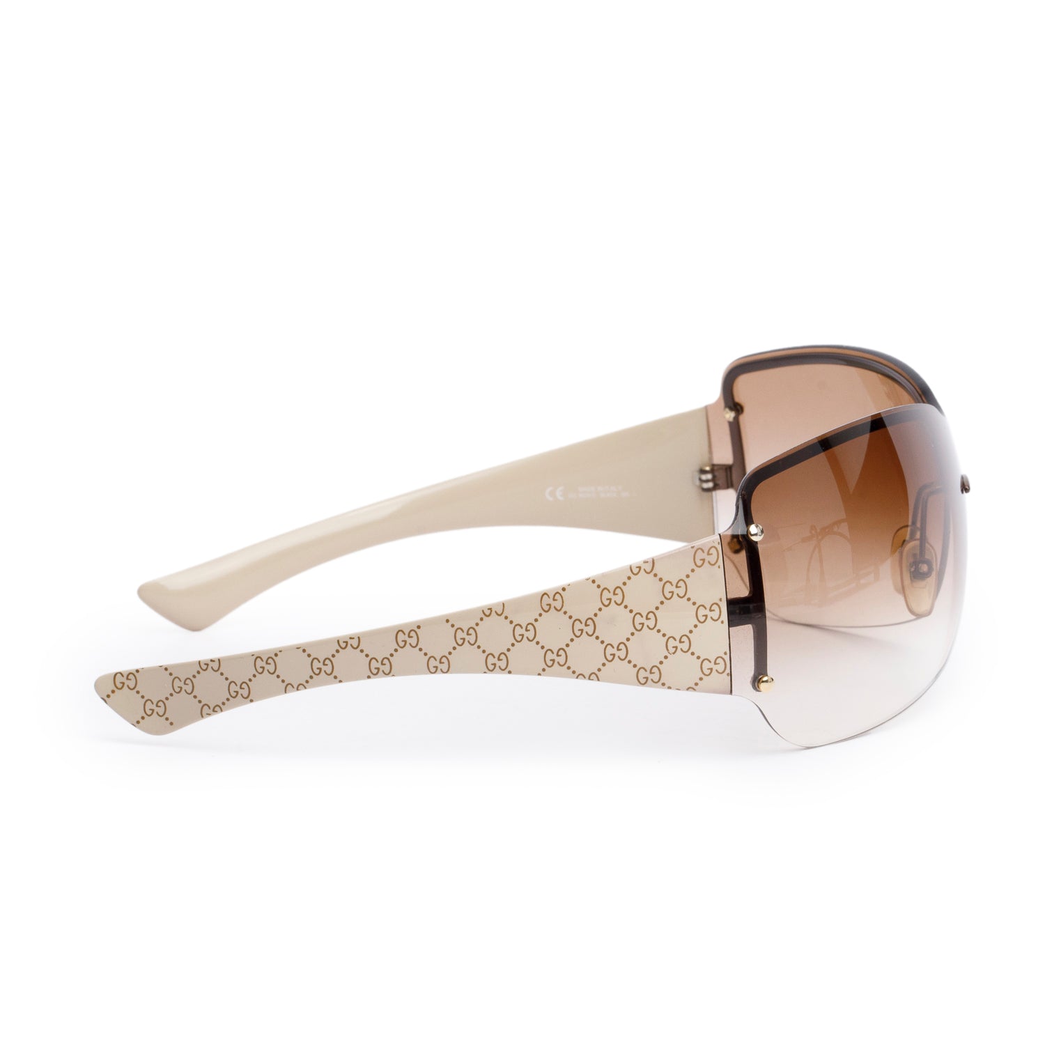 Gucci GG1825/S Brown GG Signature Acetate Shield Sunglasses w/ Case