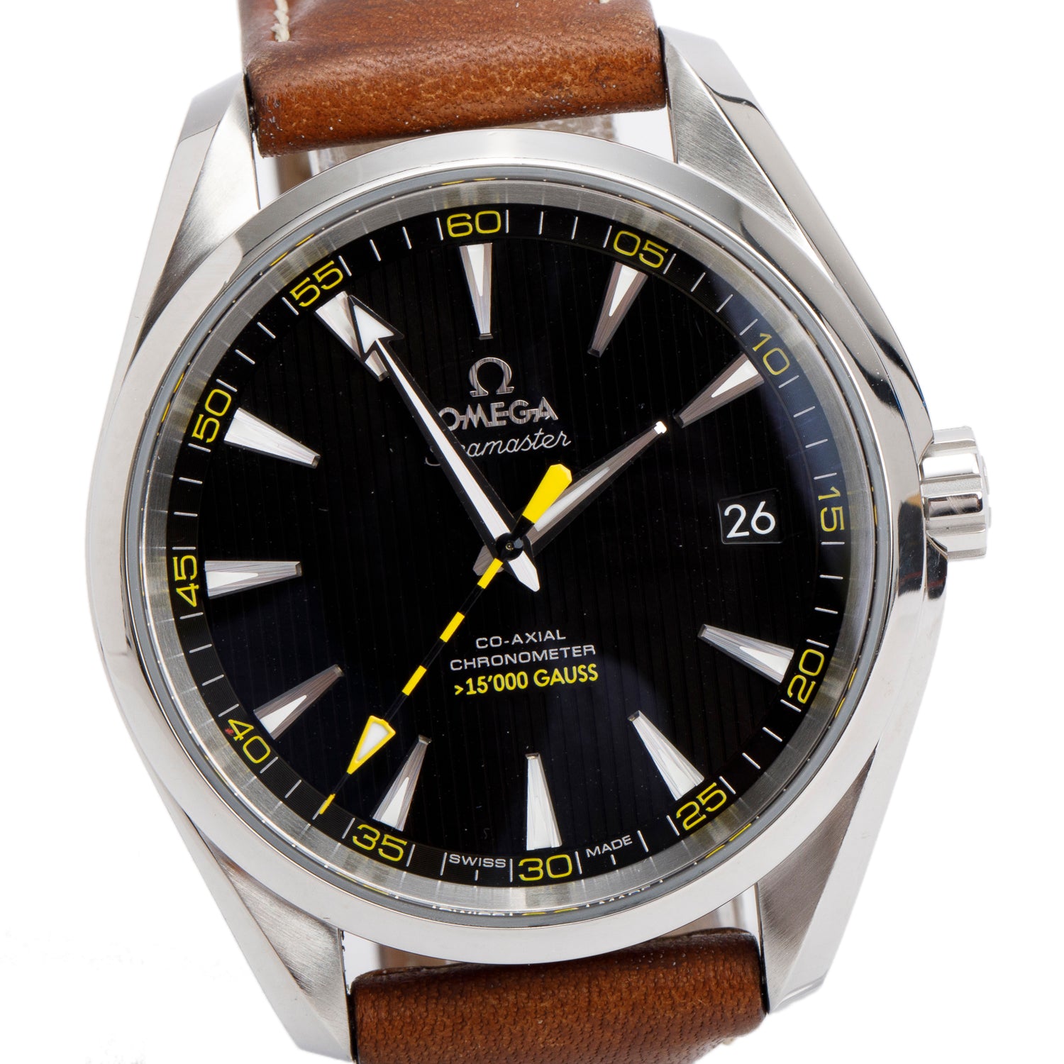Omega Stainless Steel Seamaster Aqua Terra 150M 41.5 MM Automatic Watch Black Dial w/ Box & Papers