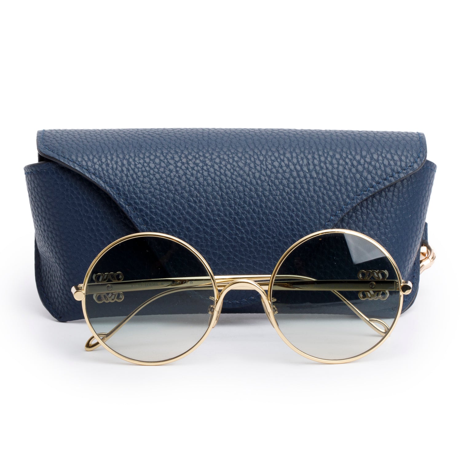 Loewe LW40107U Gold Tone Metal Round Sunglasses w/ Case