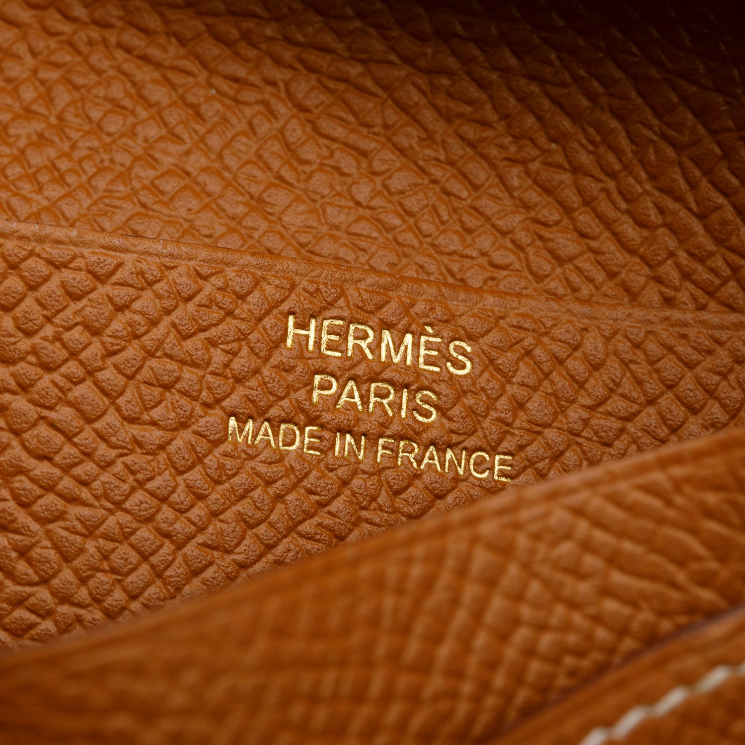 Hermes 2020 Gold Veau Epsom Bearn Compact Wallet w/ Box