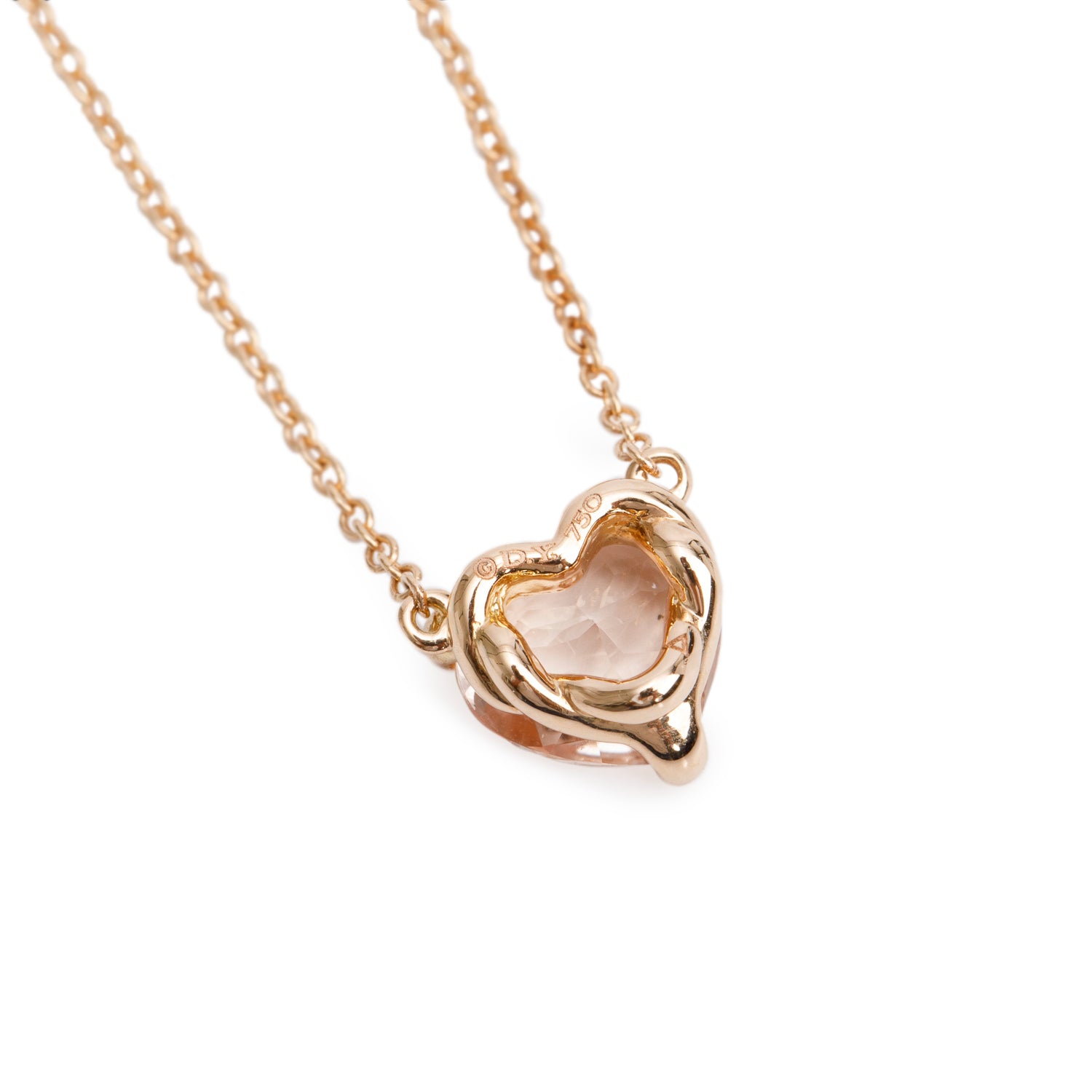 David Yurman 18k Rose Gold & Morganite Chatelaine Heart Pendant Necklace, 8 MM
