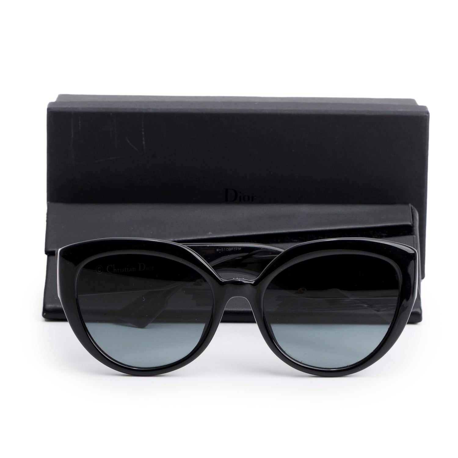 Christian Dior DDiorF Black Acetate Cat Eye Sunglasses w/ Box & Case