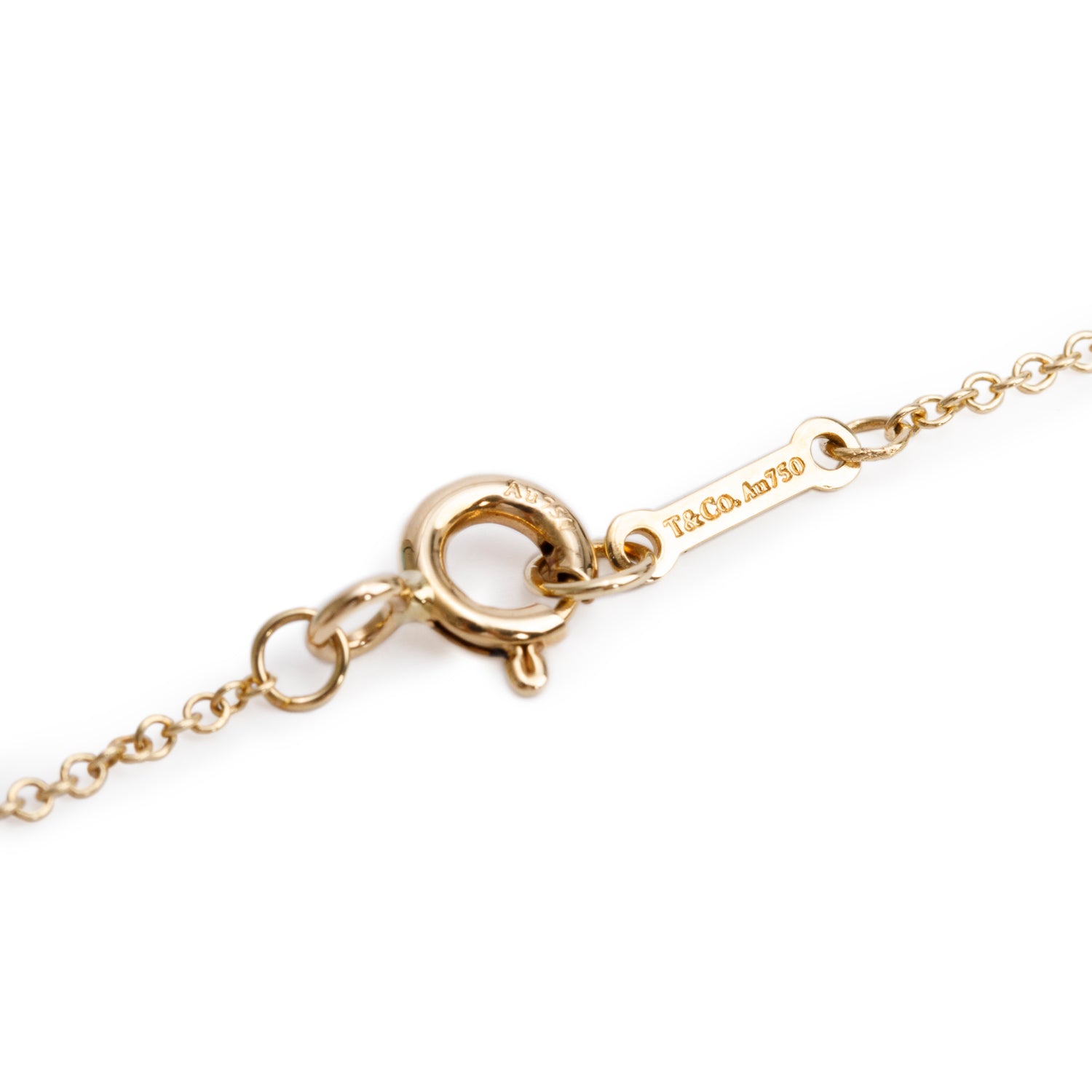Tiffany & Co. Paloma Picasso 18k Yellow Gold Diamond Mini Olive Leaf Pendant Necklace w/ Box