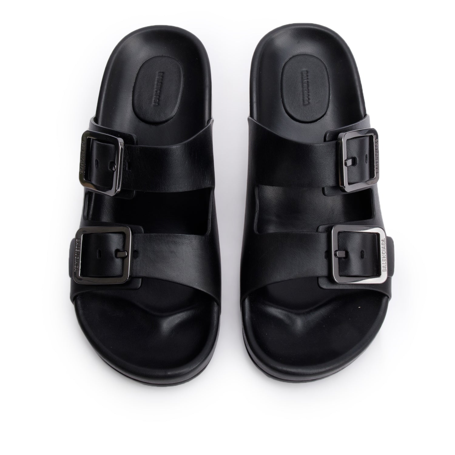 Balenciaga Black Nappa Leather Mallorca Sandal M80, Size 42 w/ Box