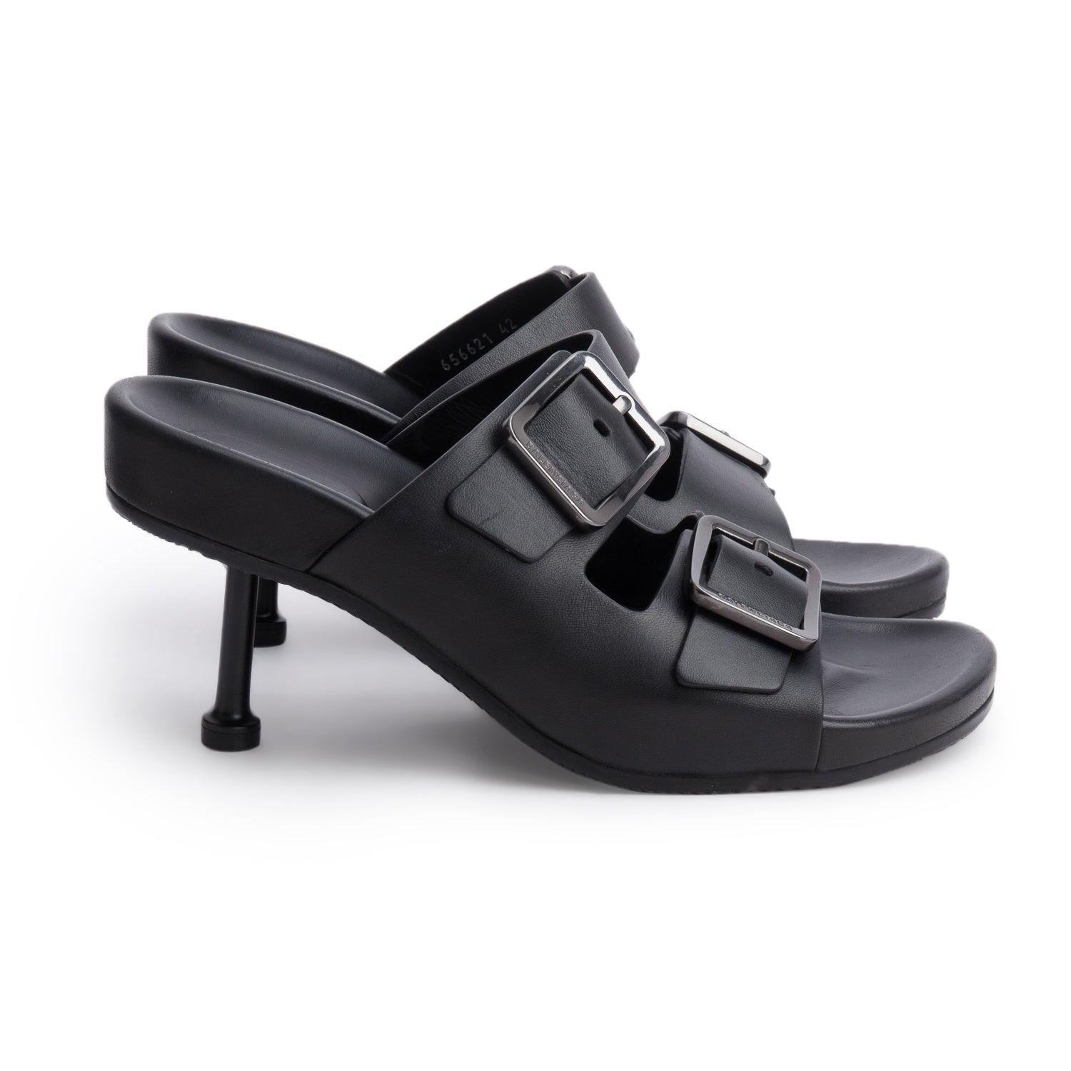 Balenciaga Black Nappa Leather Mallorca Sandal M80, Size 42 w/ Box