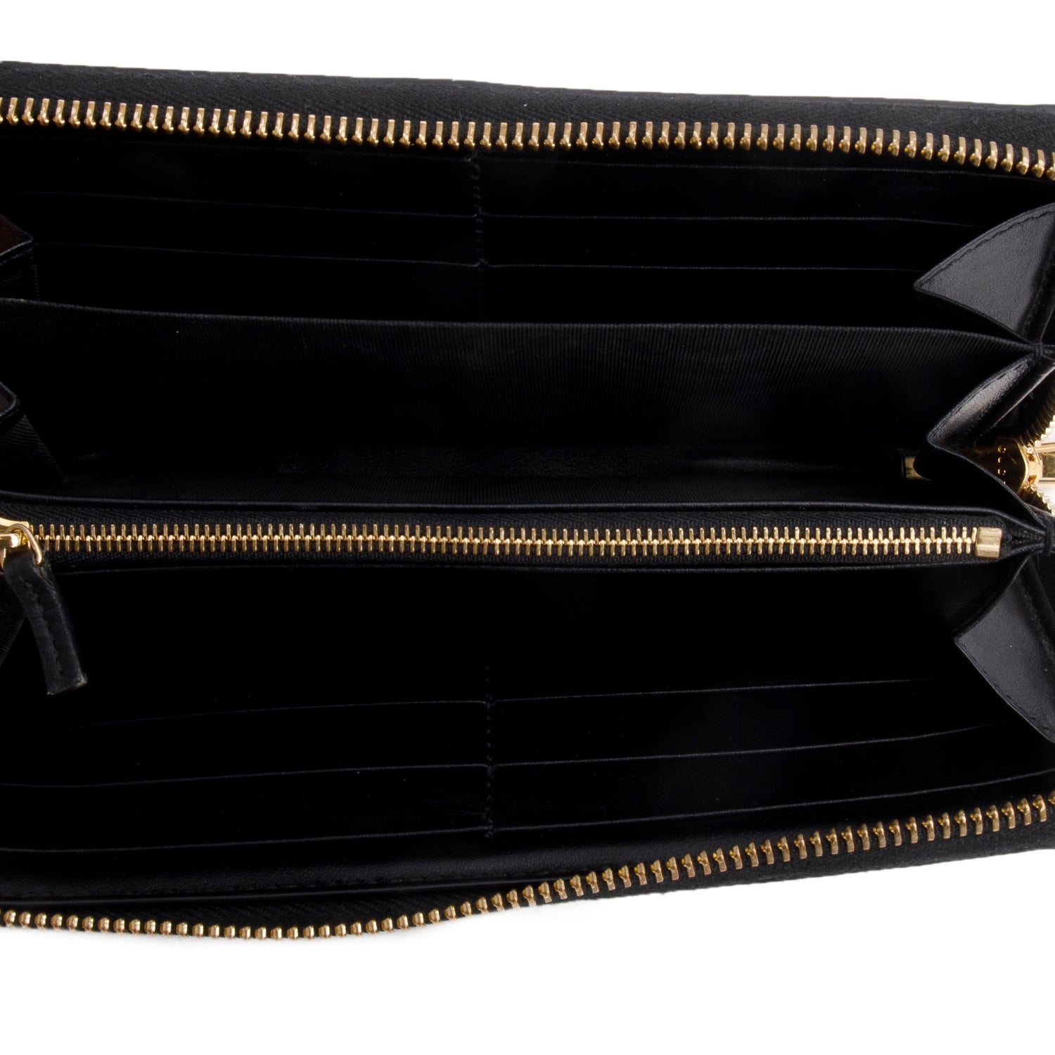 Gucci Black Calfskin GG Matelasse Marmont Zip Around Wallet
