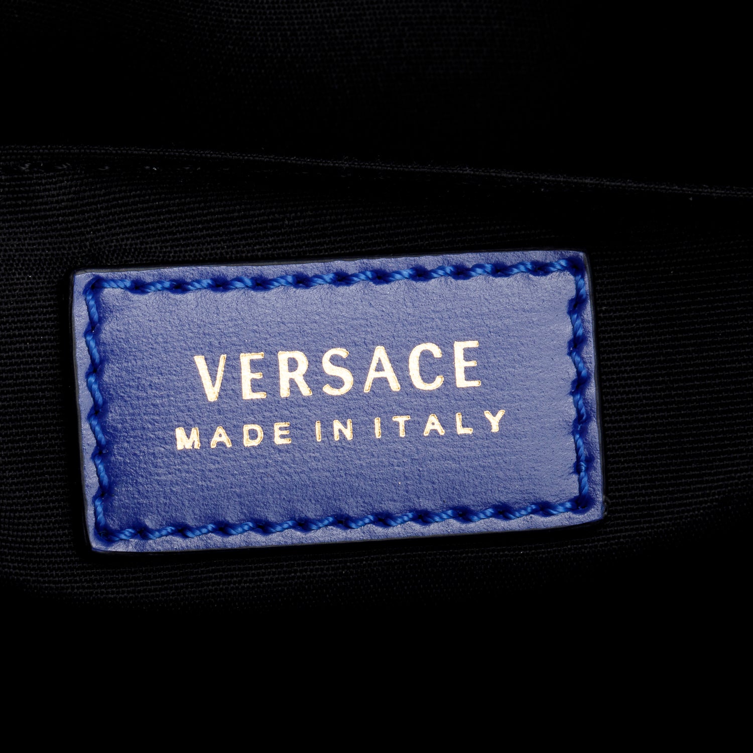 Versace Blue Leather Medusa Insignia Clutch