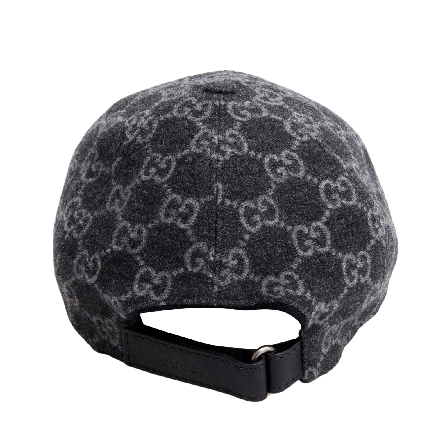 Gucci Grey Wool GG Monogram Baseball Hat, Size M 58