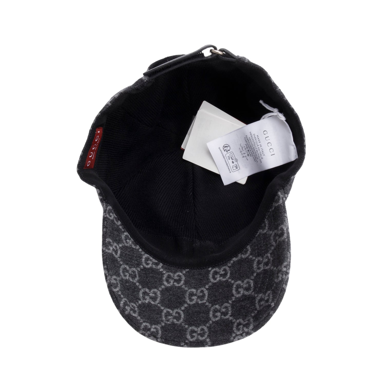 Gucci Grey Wool GG Monogram Baseball Hat, Size M 58