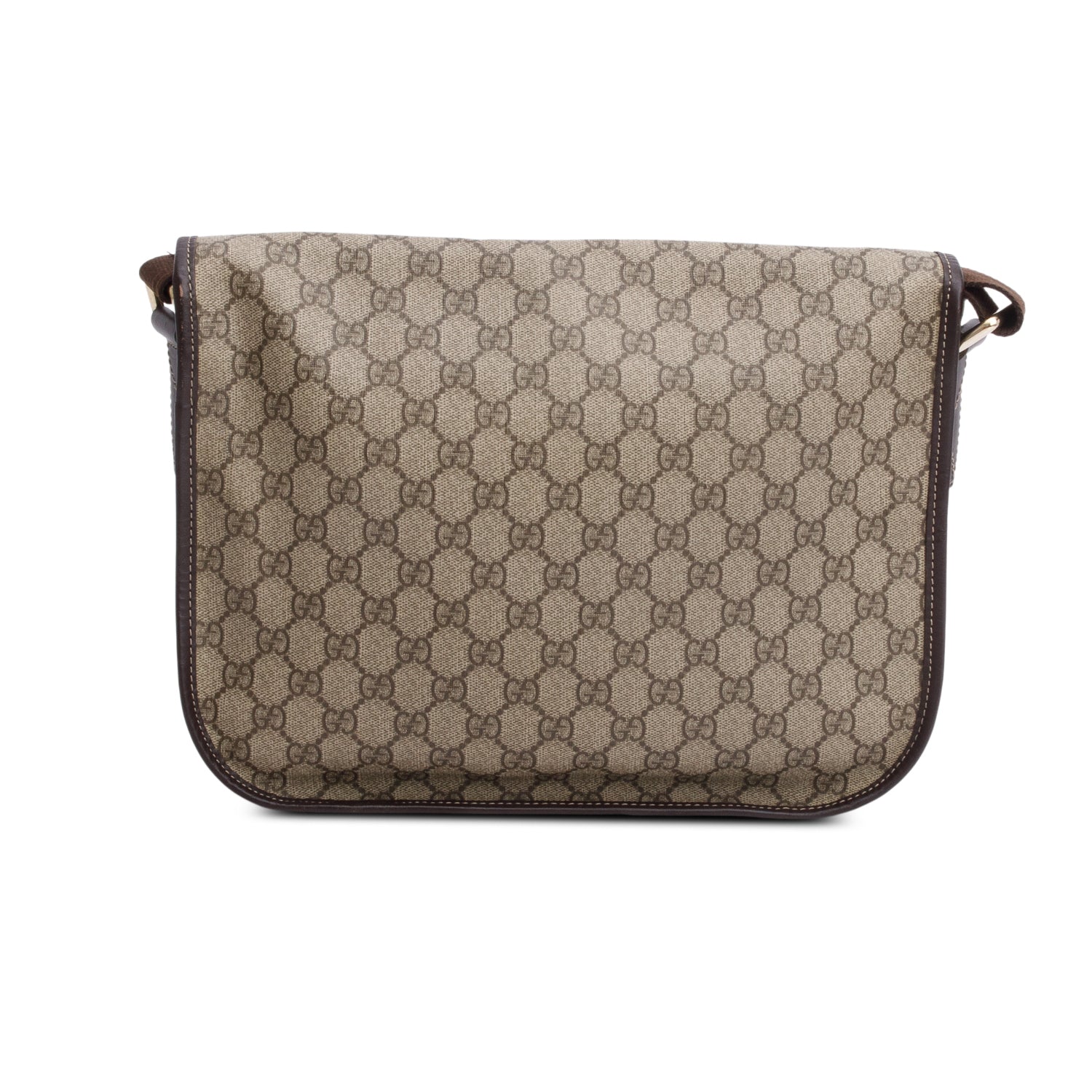 Gucci GG Supreme Double Buckle Flap Messenger Bag