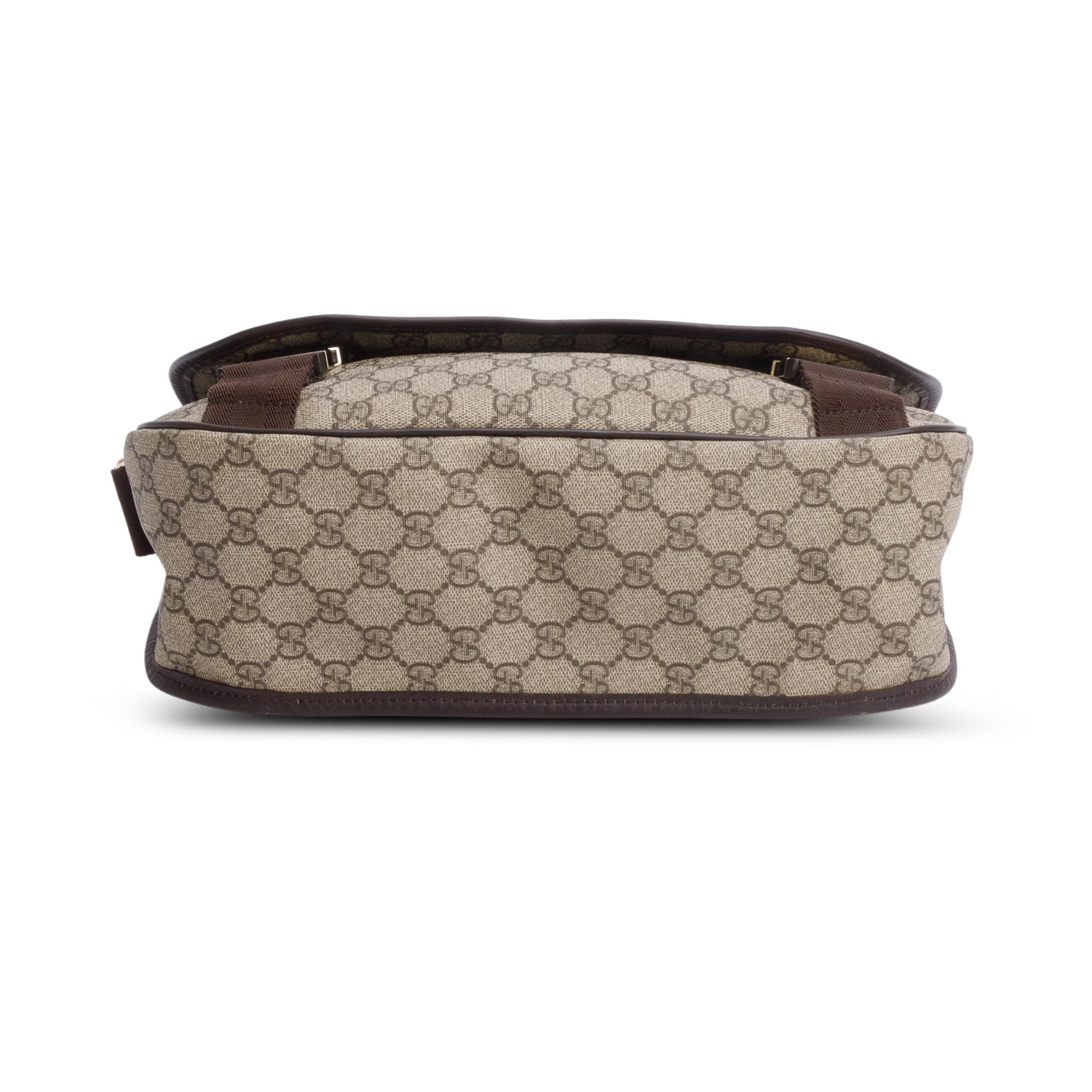 Gucci GG Supreme Double Buckle Flap Messenger Bag