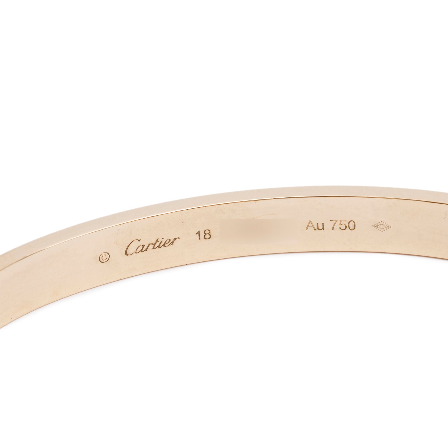 Cartier 2021 18k Yellow Gold Love Bracelet, Classic Model, Size 18 w/ Box & Certificate