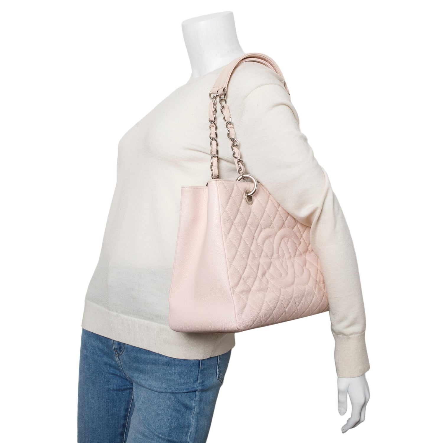 Chanel Pink Caviar Leather Grand Shopping Tote (GST)