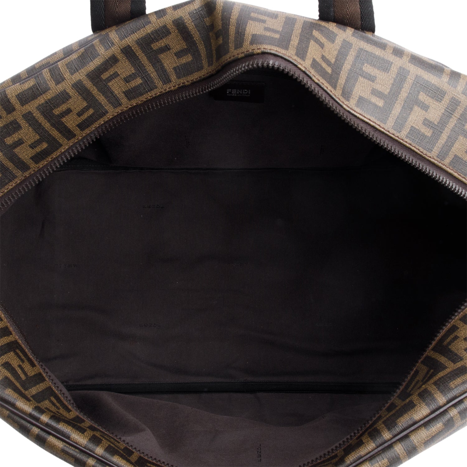 Fendi Brown FF Zucca Coated Canvas Duffle Bag w/ Strap