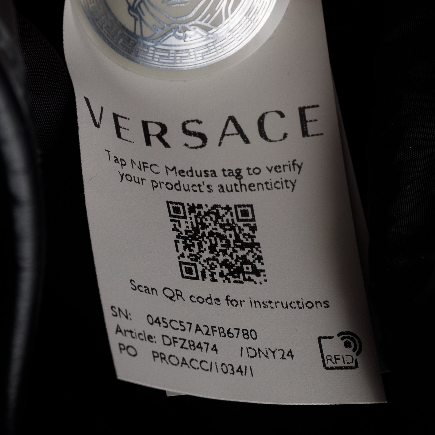 Versace Black Nylon Medusa Greca Backpack