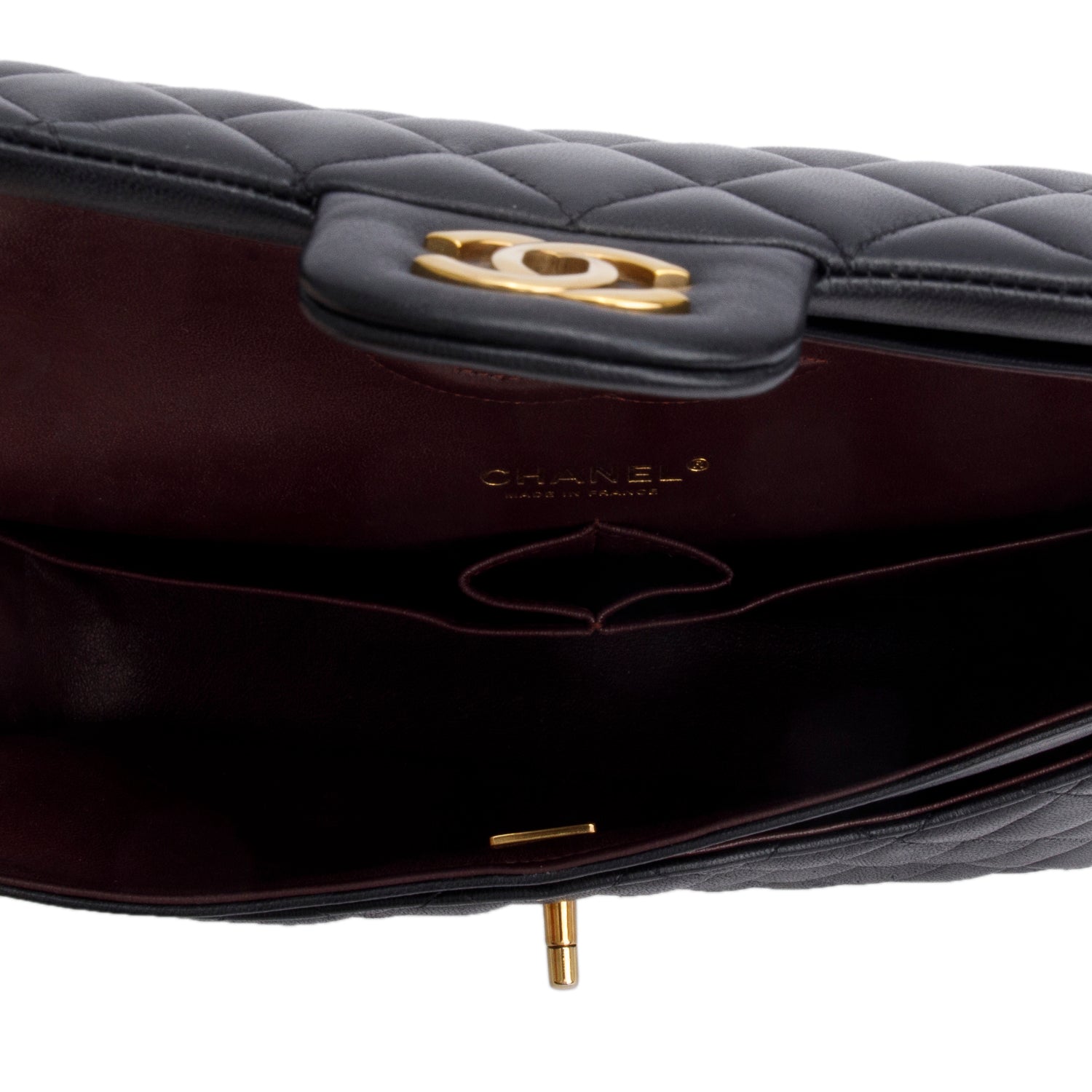 Chanel 2024 Black Quilted Lambskin Leather Classic Medium Double Flap Bag w/ Box & Receipt