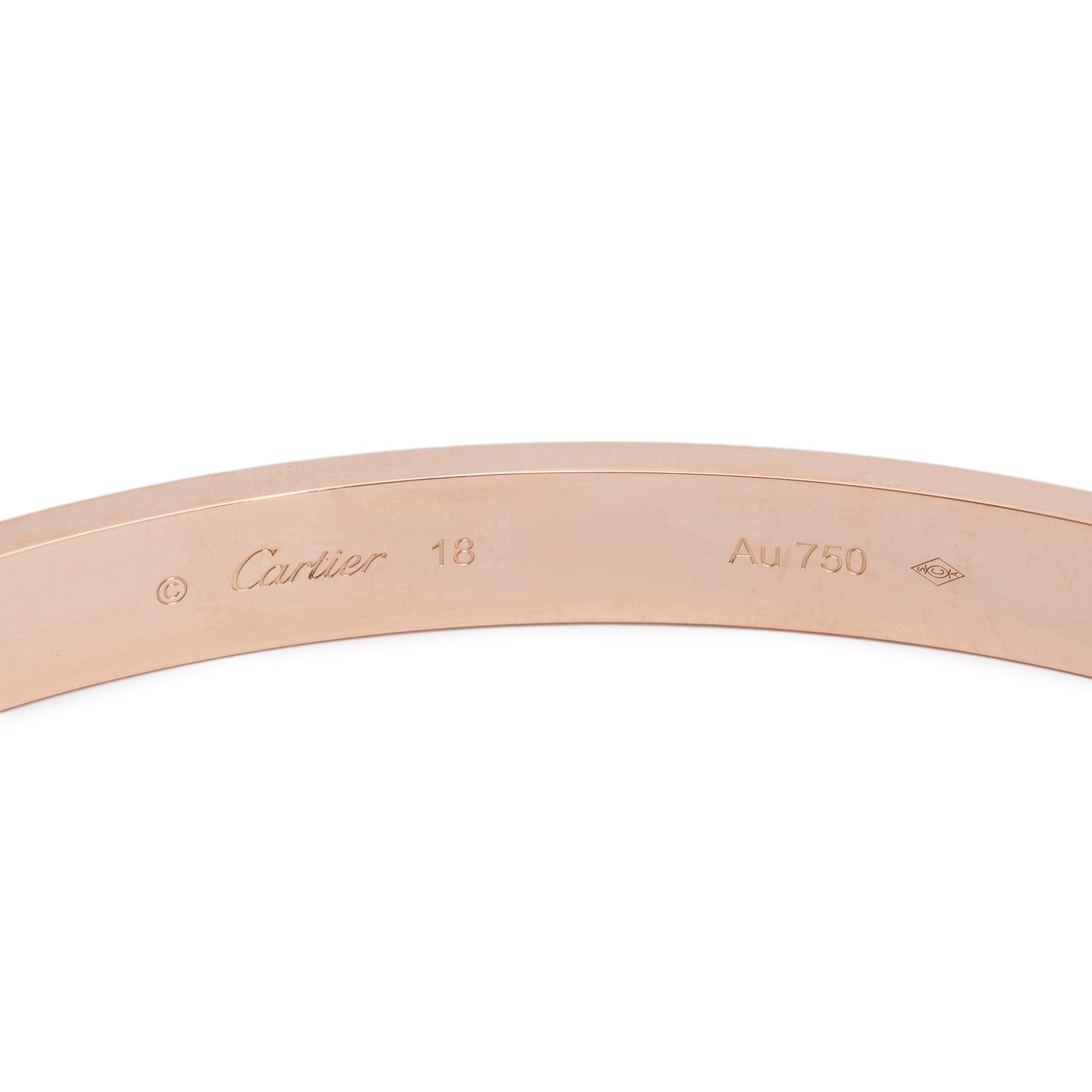 Cartier 2022 18k Rose Gold Love Bracelet, Classic Model, Size 18 w/ Box, Receipt & Certificate