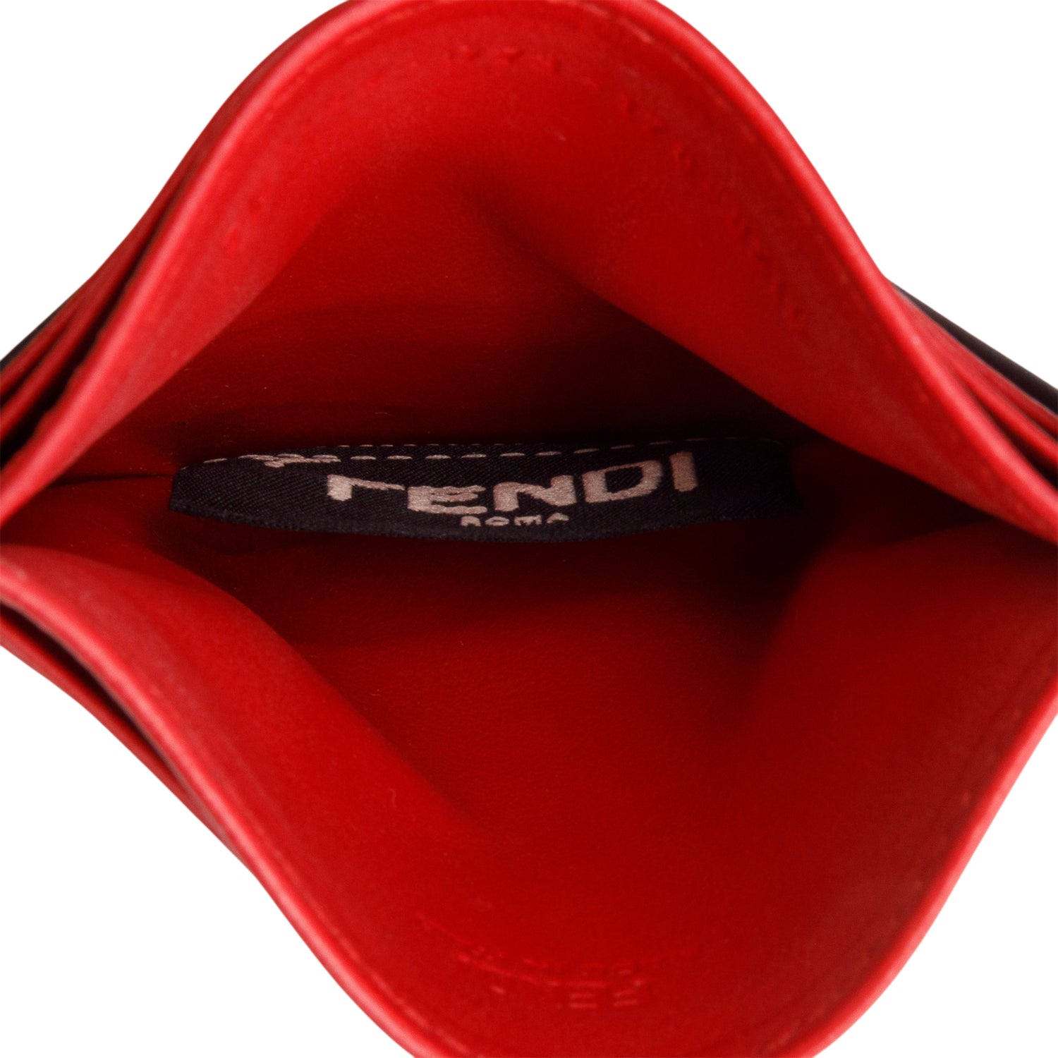 Fendi Black Vitello Century Monster Eyes Card Holder w/ Box