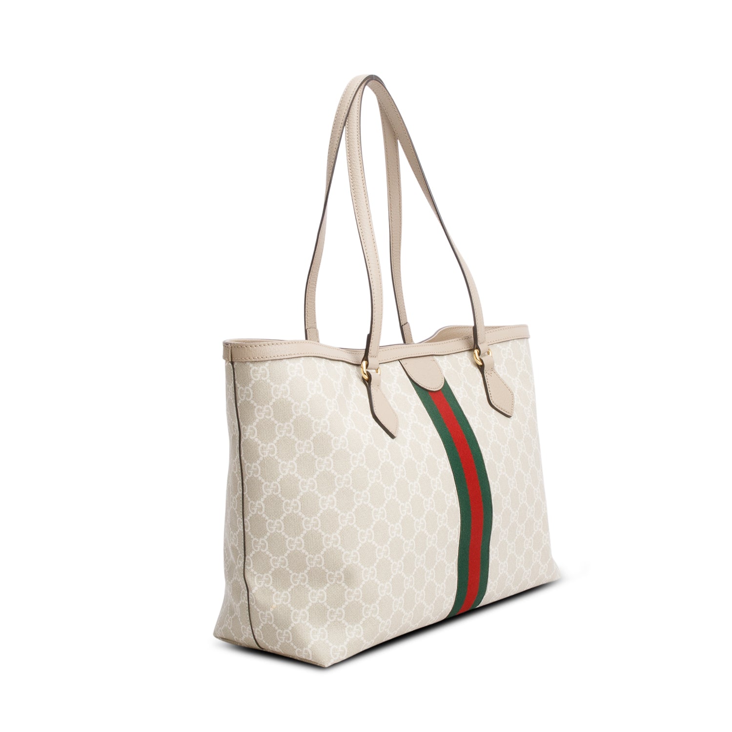 Gucci White GG Supreme Web Ophidia GG Medium Tote
