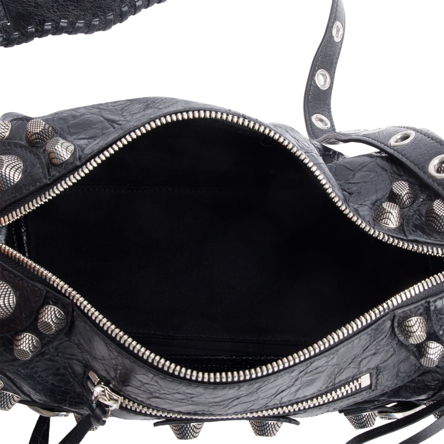 Balenciaga Black Agneau Arena Le Cagole Cylinder Bag