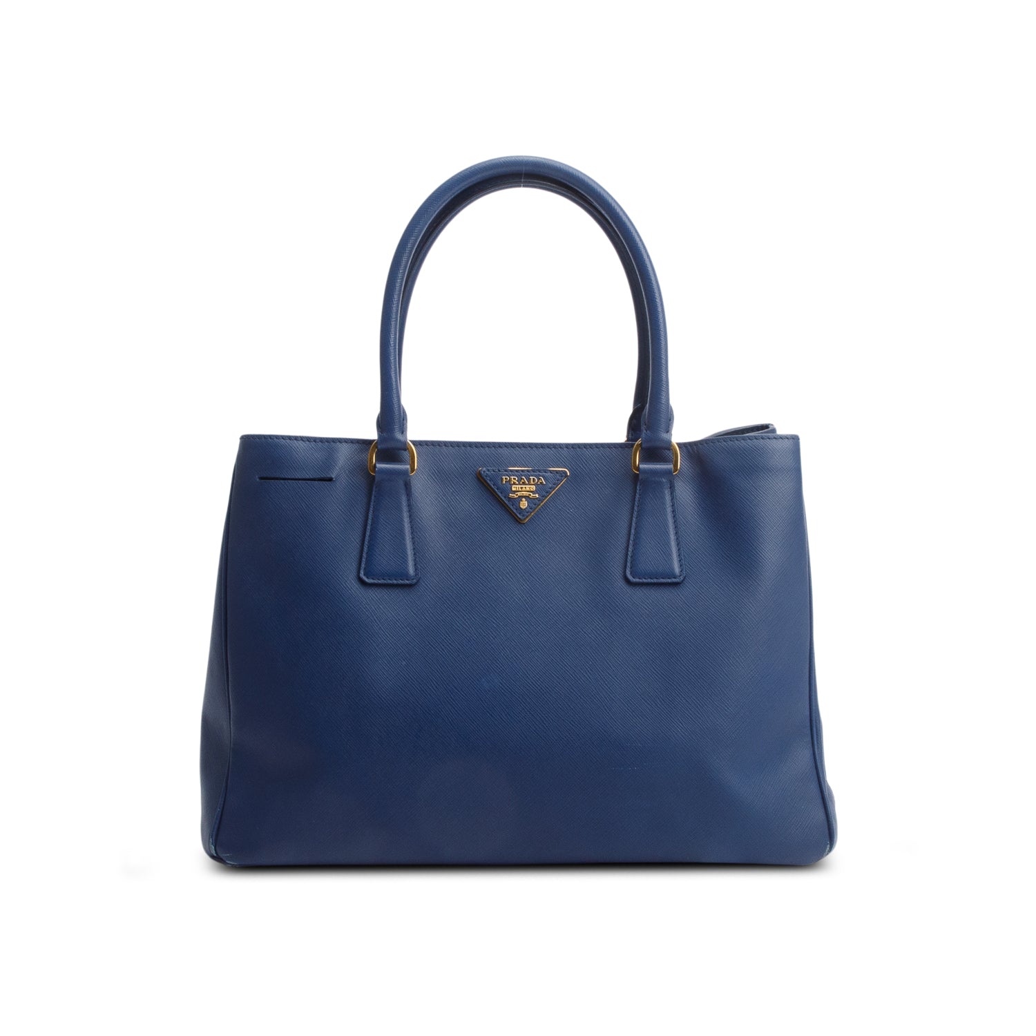 Prada Blue Saffiano Lux Medium Galleria Tote w/ Strap