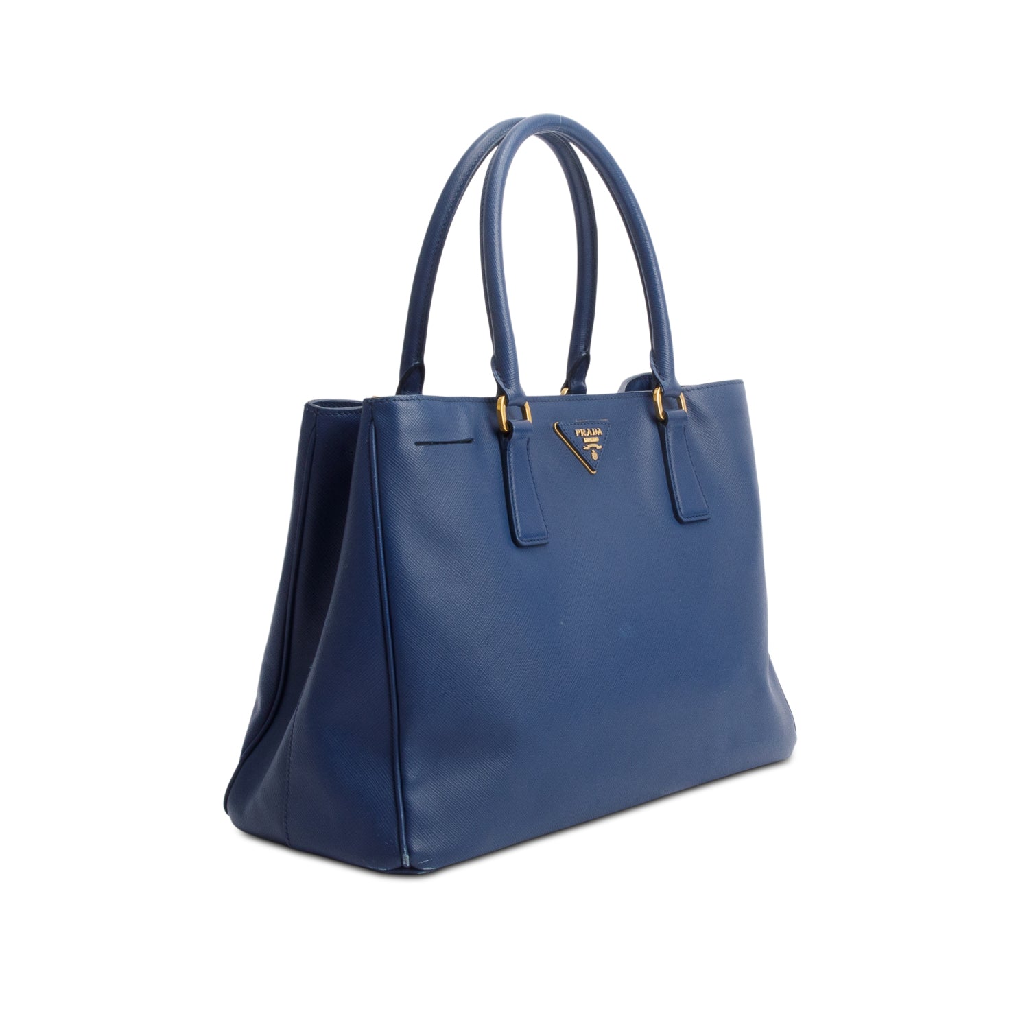 Prada Blue Saffiano Lux Medium Galleria Tote w/ Strap