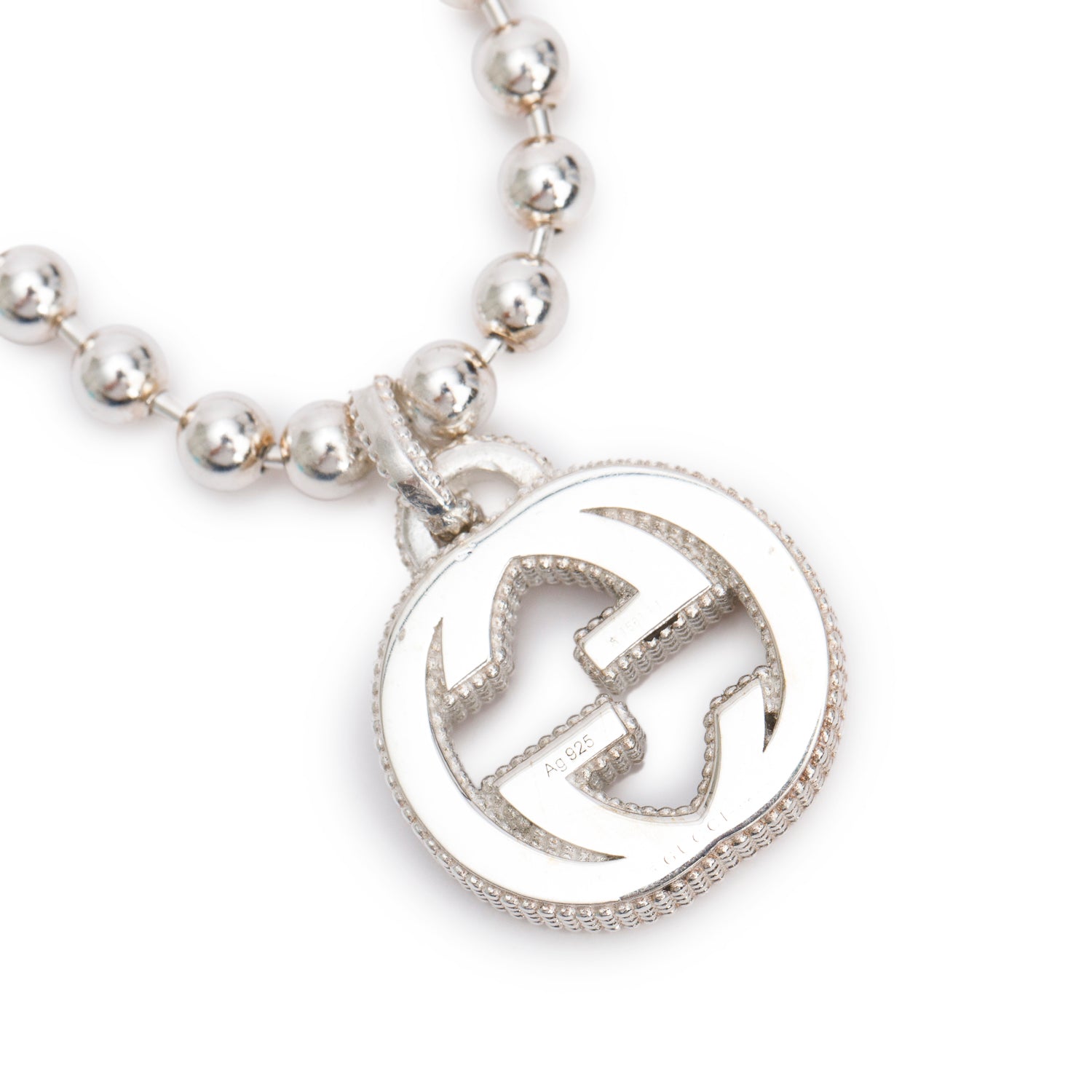 Gucci Sterling Silver Interlocking G Bead Bracelet