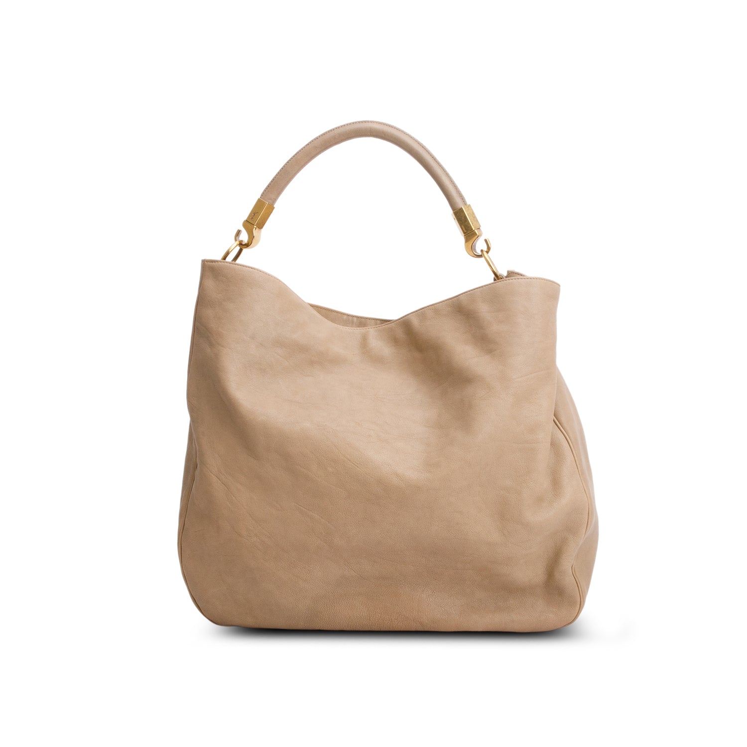 Saint Laurent Vintage Brown Leather Large Roady Hobo