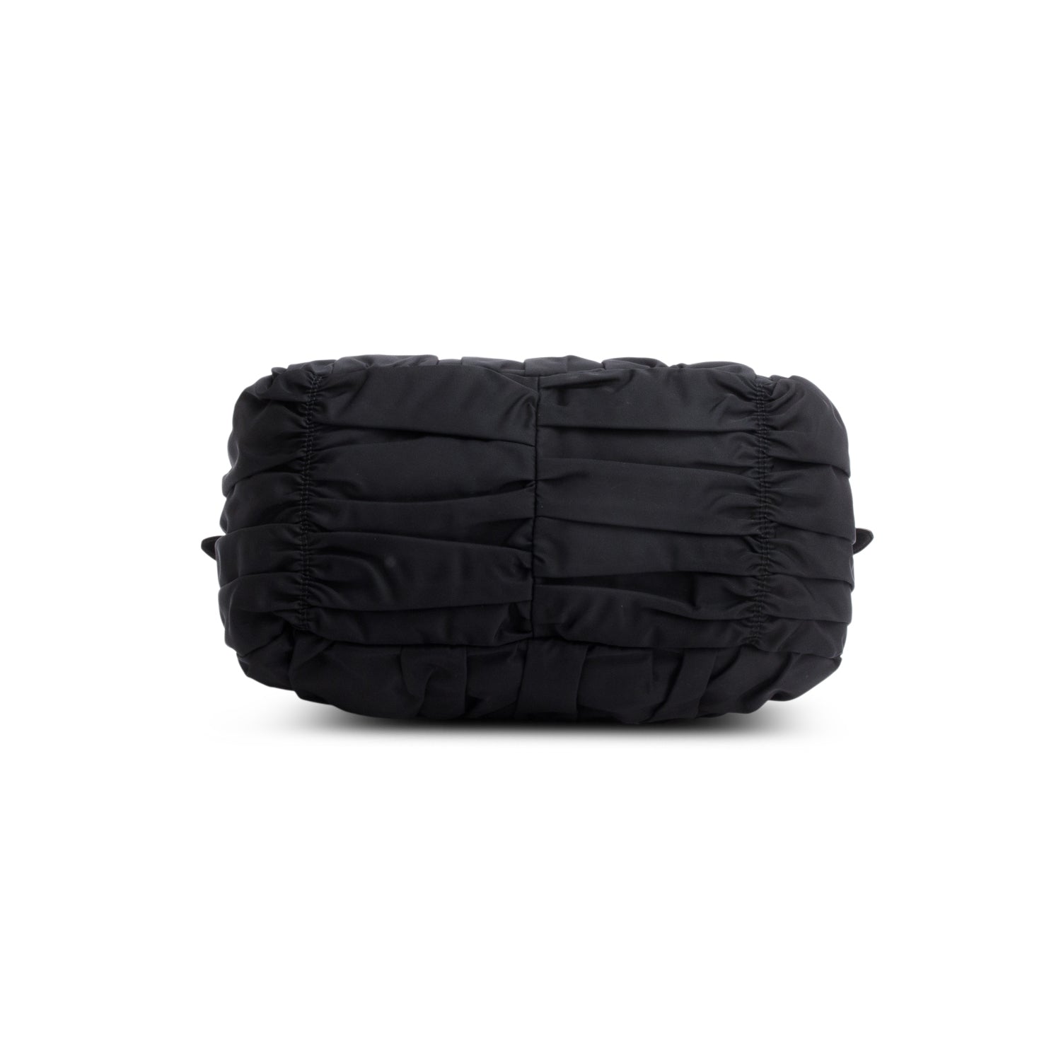 Prada Black Leather-Trimmed Tessuto Gaufre Tote w/ Strap