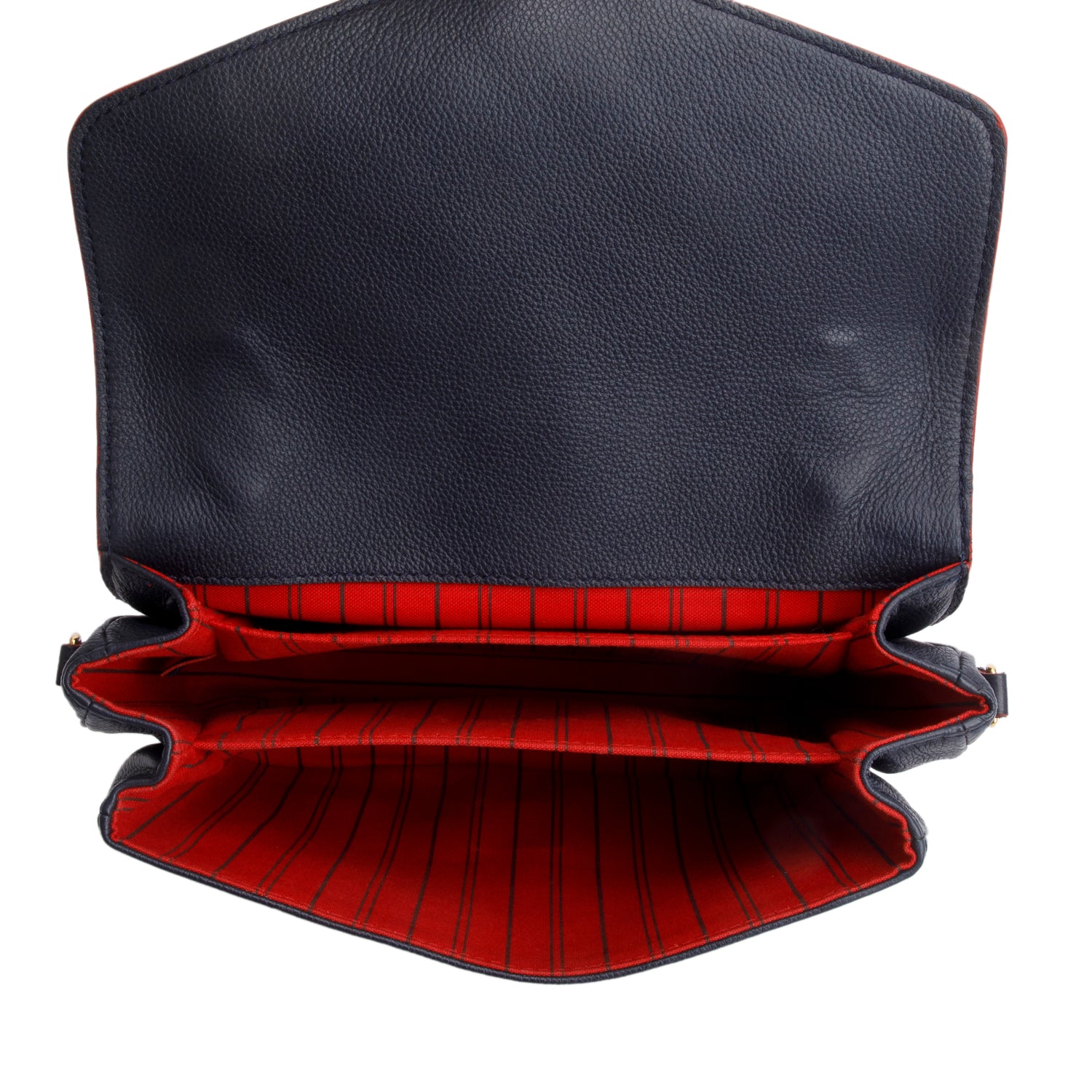 Louis Vuitton Navy Monogram Empreinte Leather Pochette Metis w/ Box & Strap