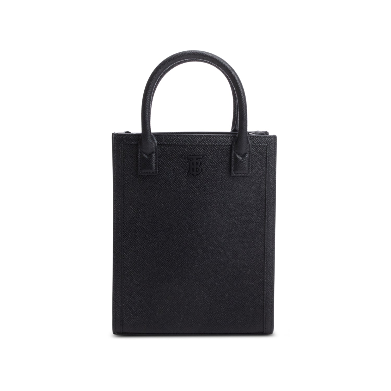 Burberry Black Grainy Leather Vertical Mini Denny Tote w/ Strap