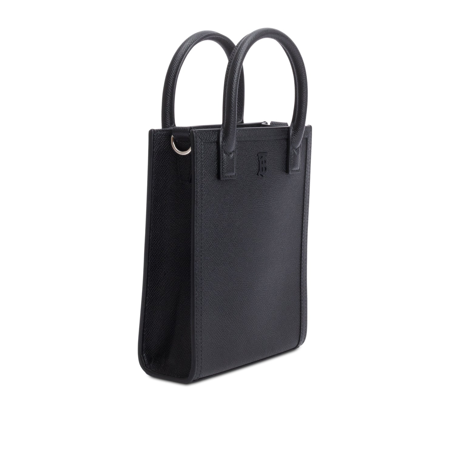 Burberry Black Grainy Leather Vertical Mini Denny Tote w/ Strap