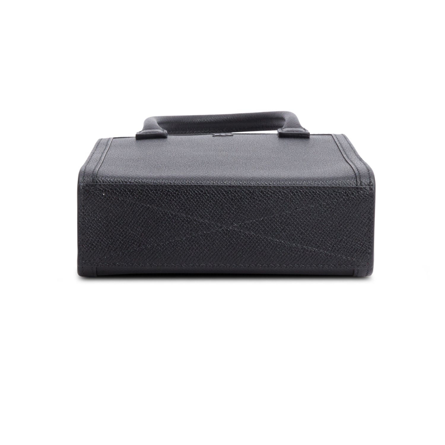 Burberry Black Grainy Leather Vertical Mini Denny Tote w/ Strap