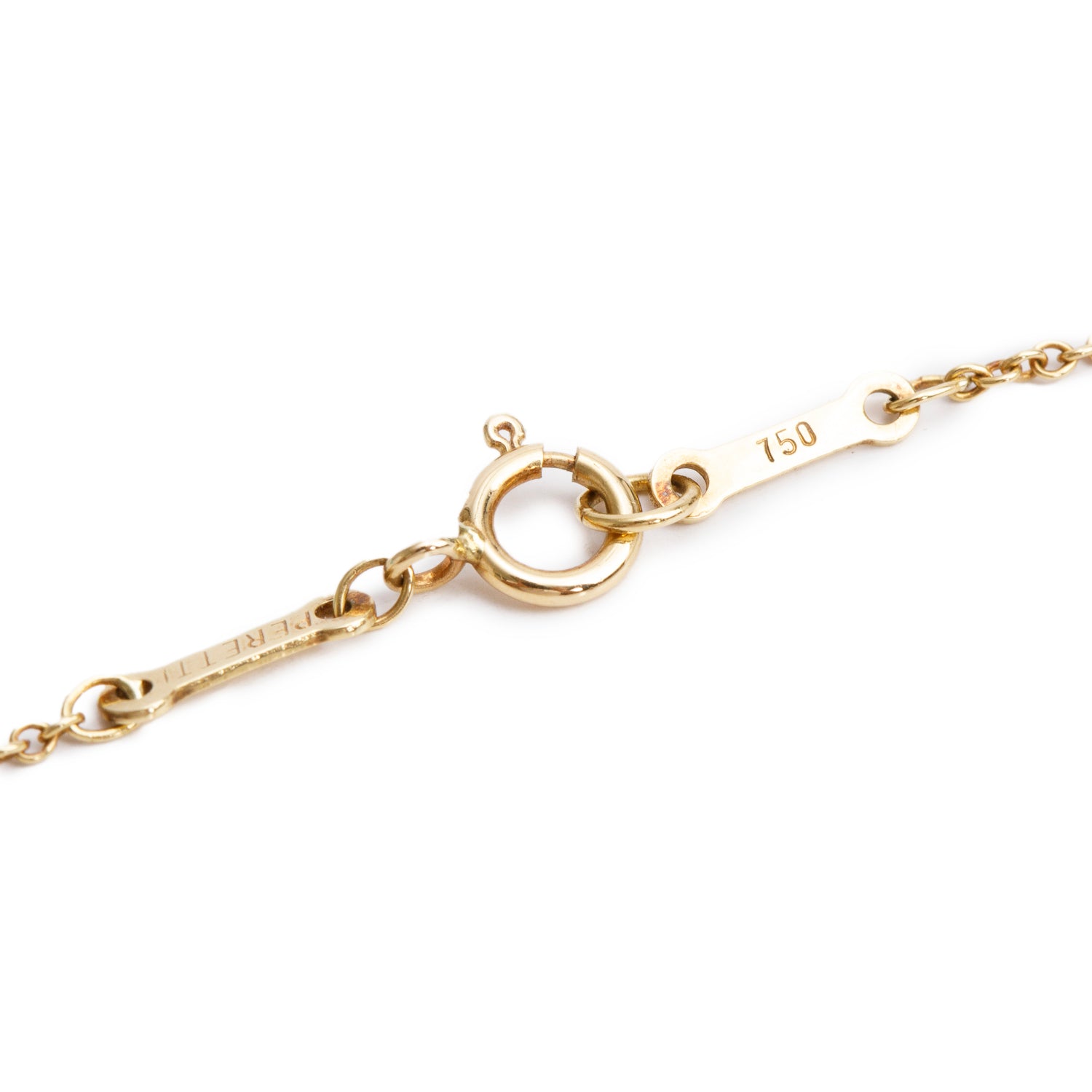 Tiffany & Co. Elsa Peretti 18k Yellow Gold  0.20 ct. Diamonds by the Yard Pendant Necklace w/ Box