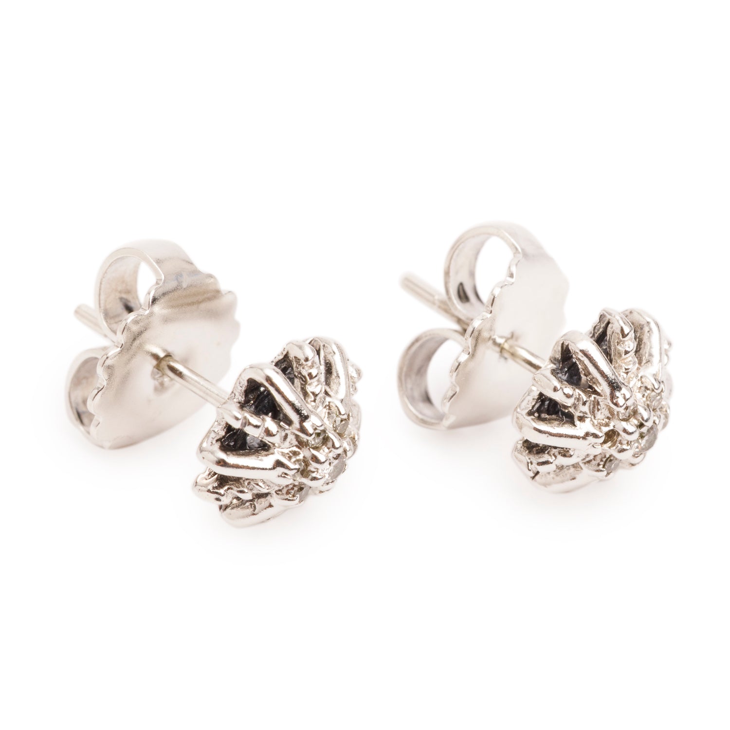 David Yurman Sterling Silver Diamond Starburst Stud Earrings, 9 MM