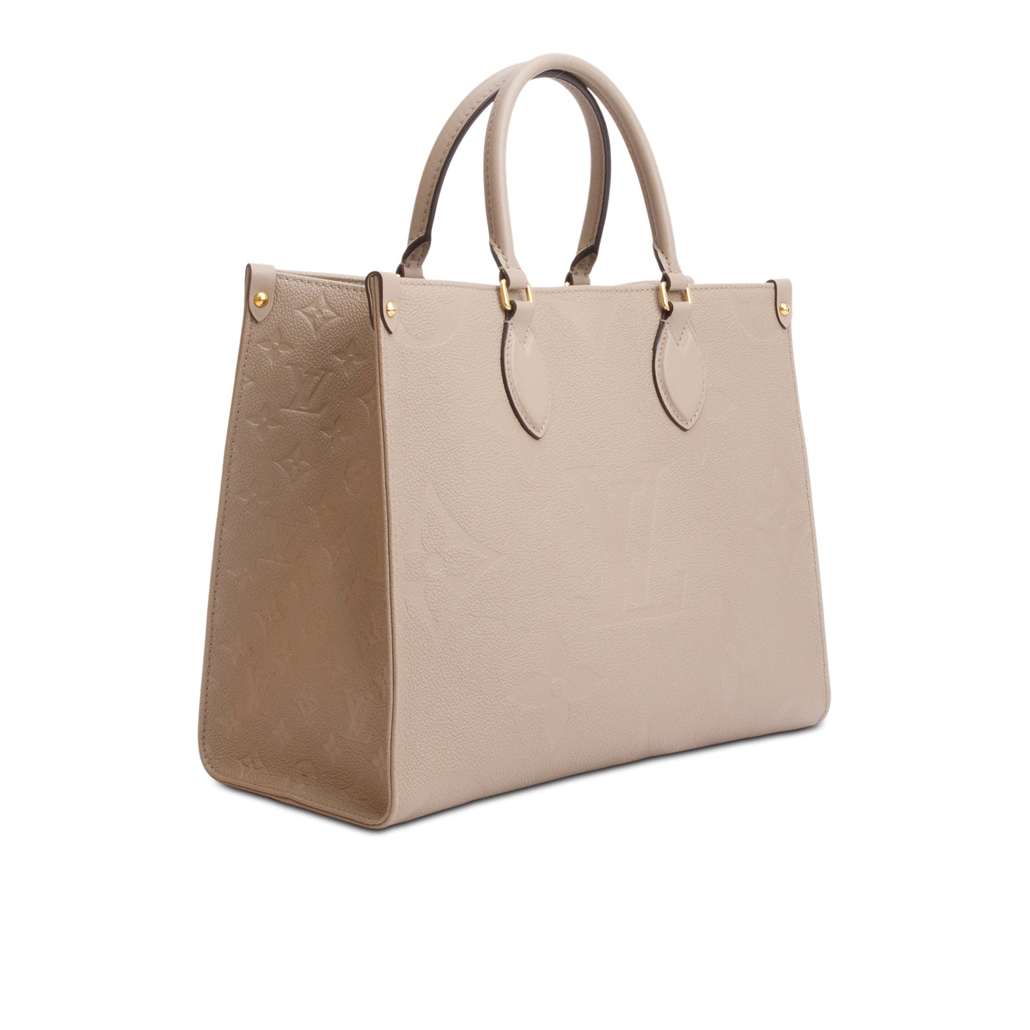 Louis Vuitton Turtledove Monogram Empreinte Giant OnTheGo MM w/ Box