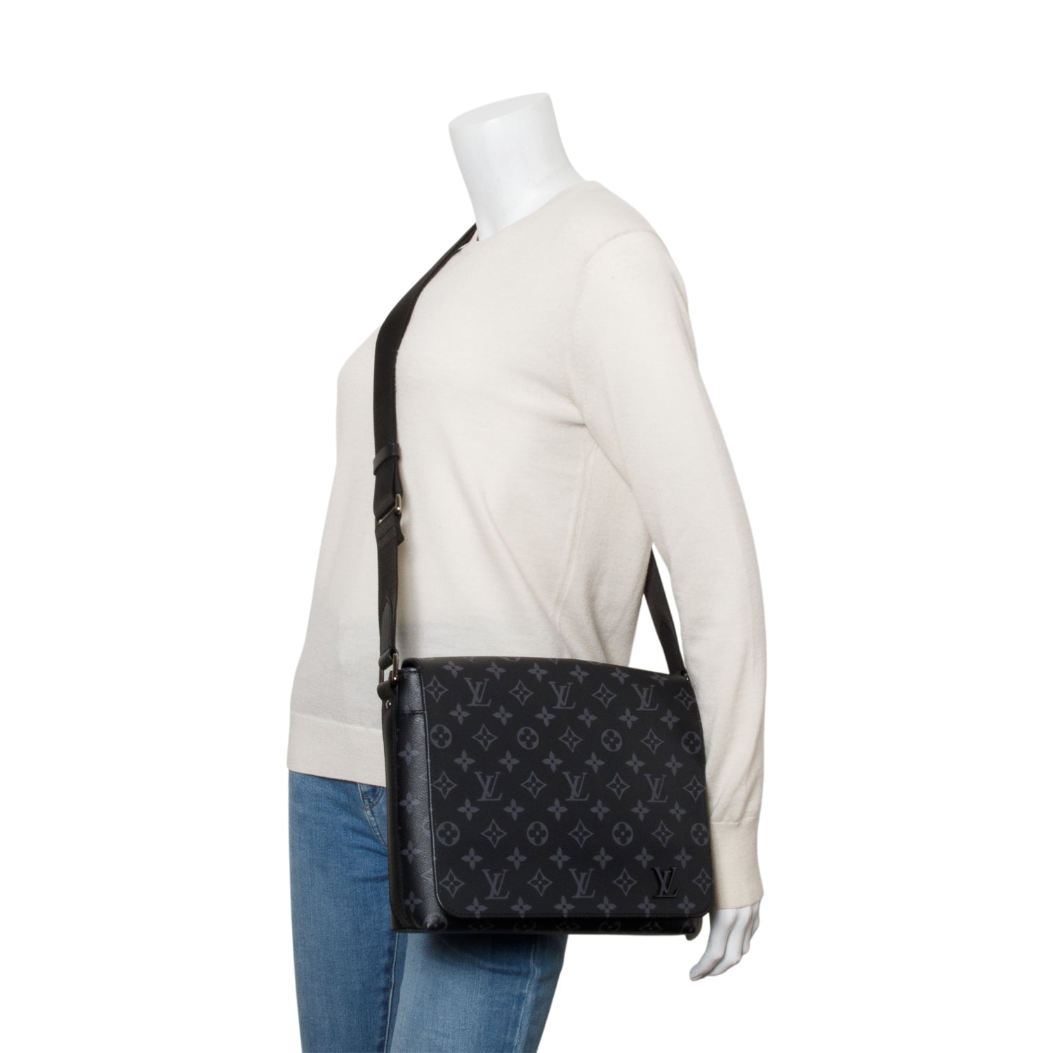 Louis Vuitton Monogram Eclipse District PM Bag w/ Box