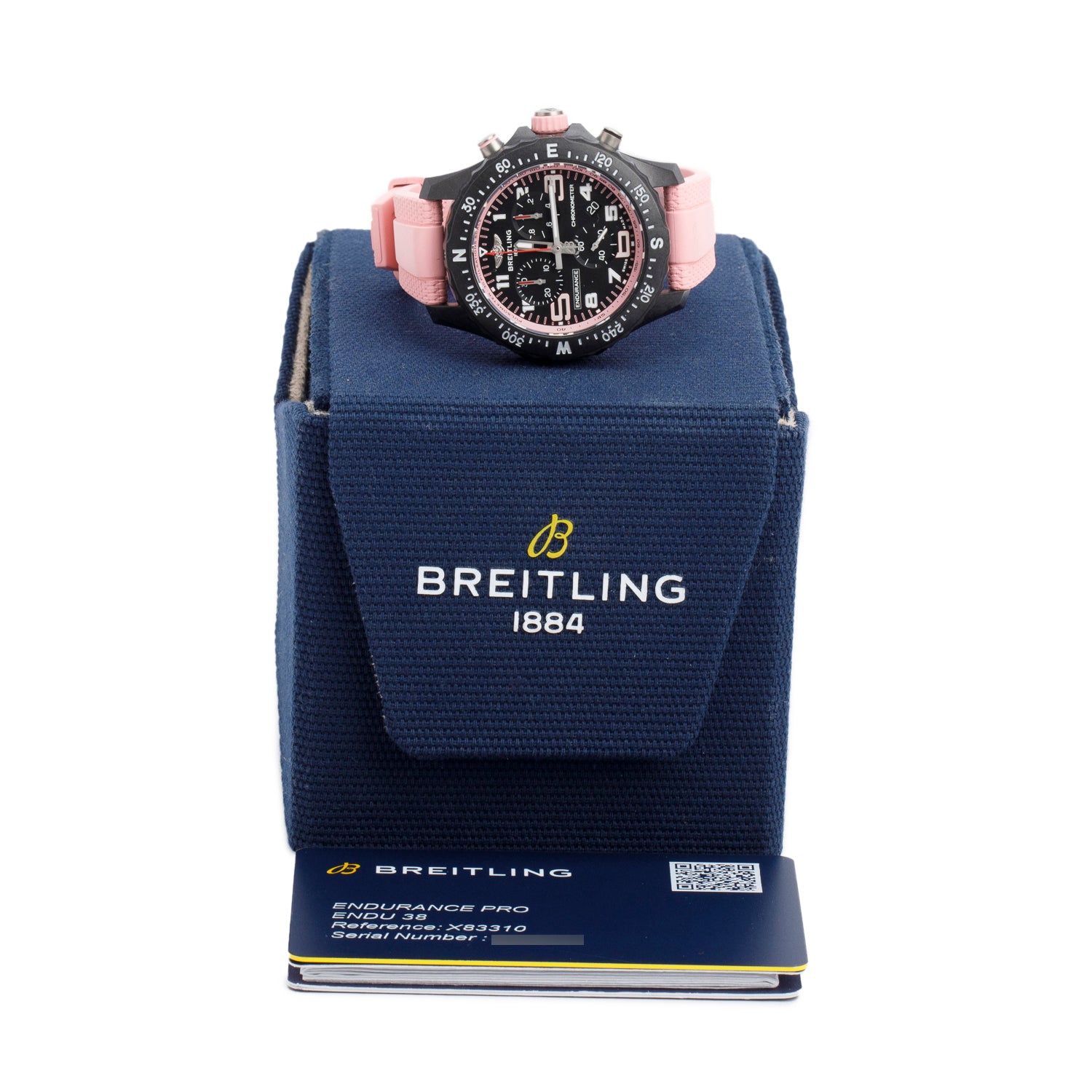Breitling Breitlight Black Polymer Endurance Pro 38 MM Watch Pink X83310 w/ Box & Papers