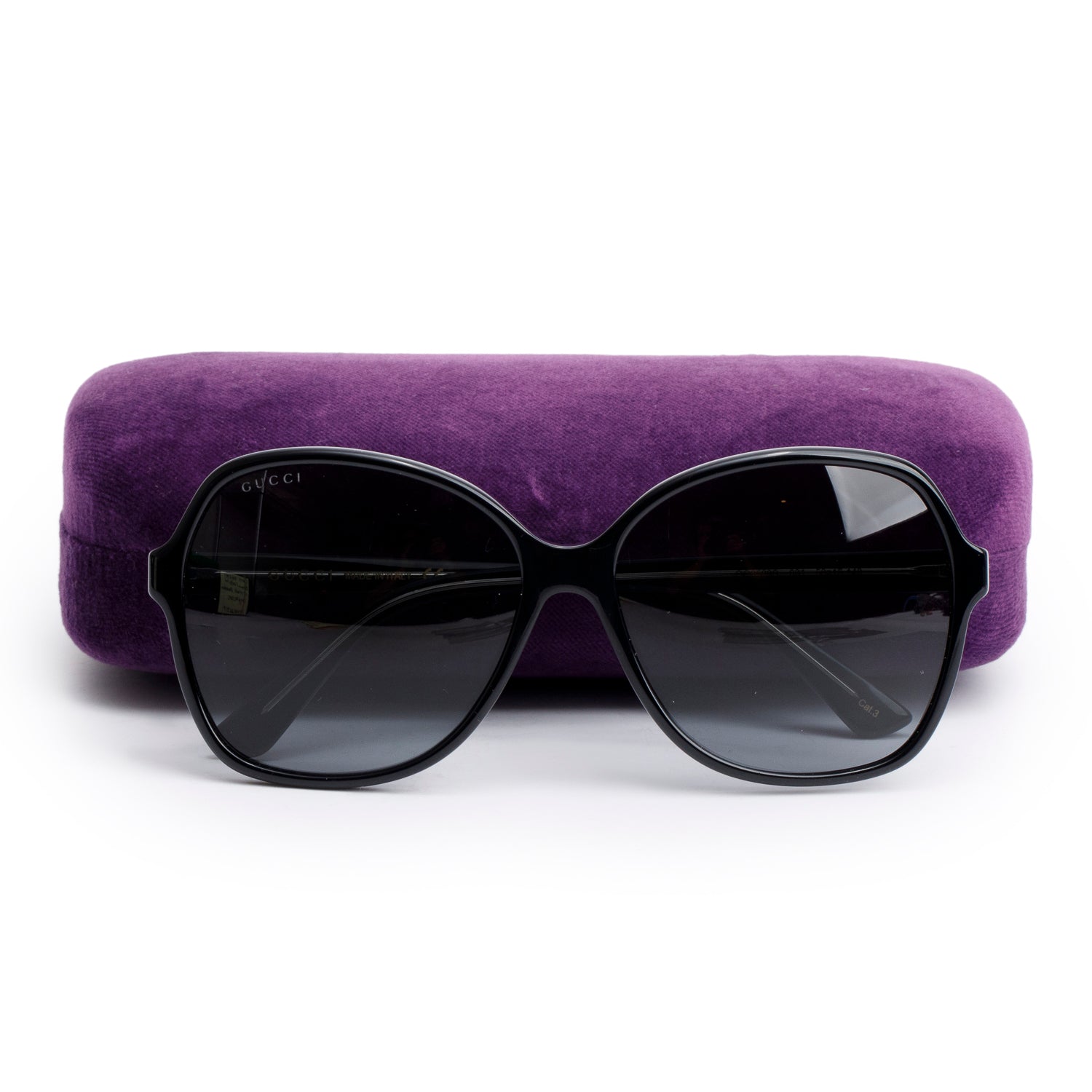 Gucci GG509S Black Acetate GG Square Sunglasses w/ Case