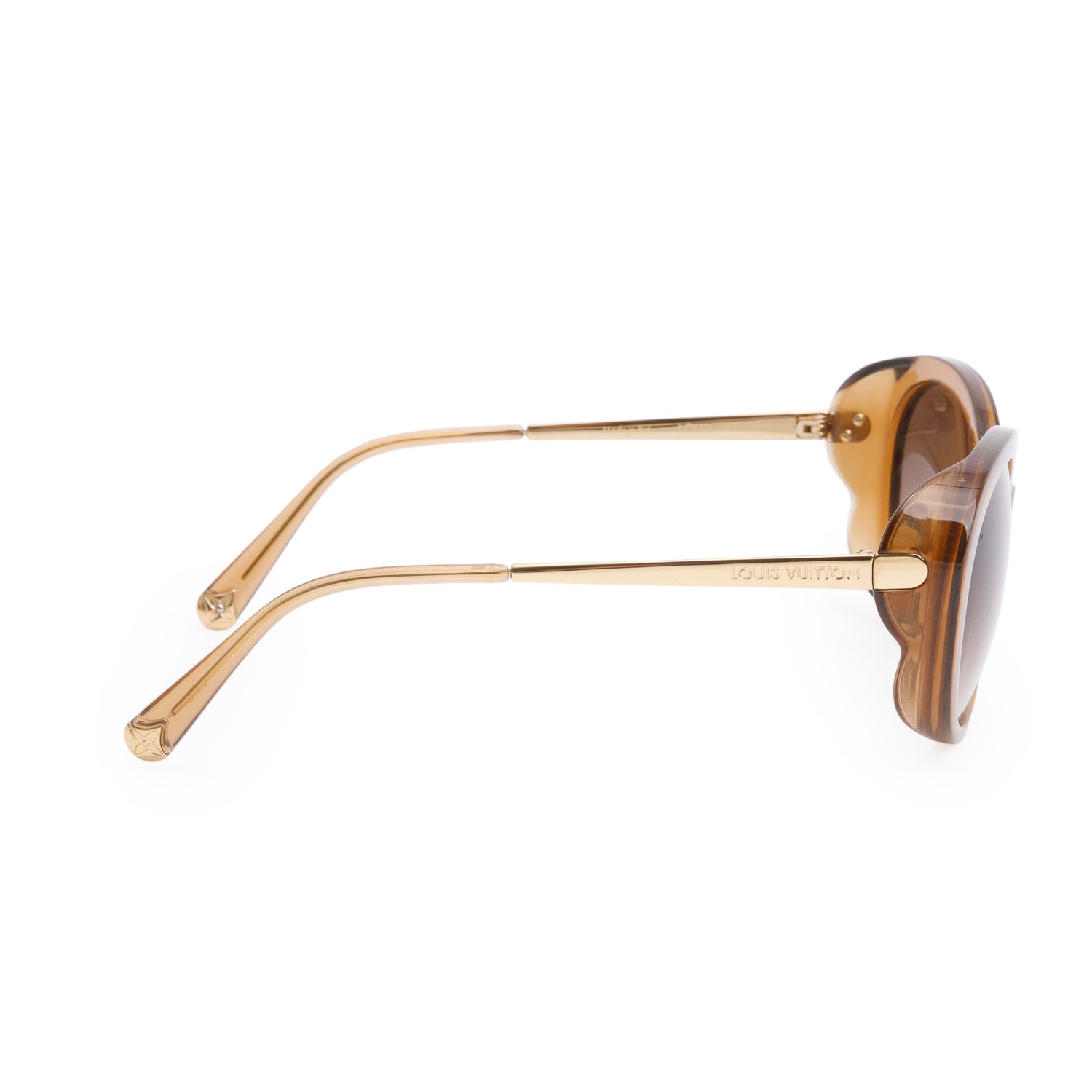 Louis Vuitton Z0800W Brown Glitter Round Sunglasses w/ Box & Case