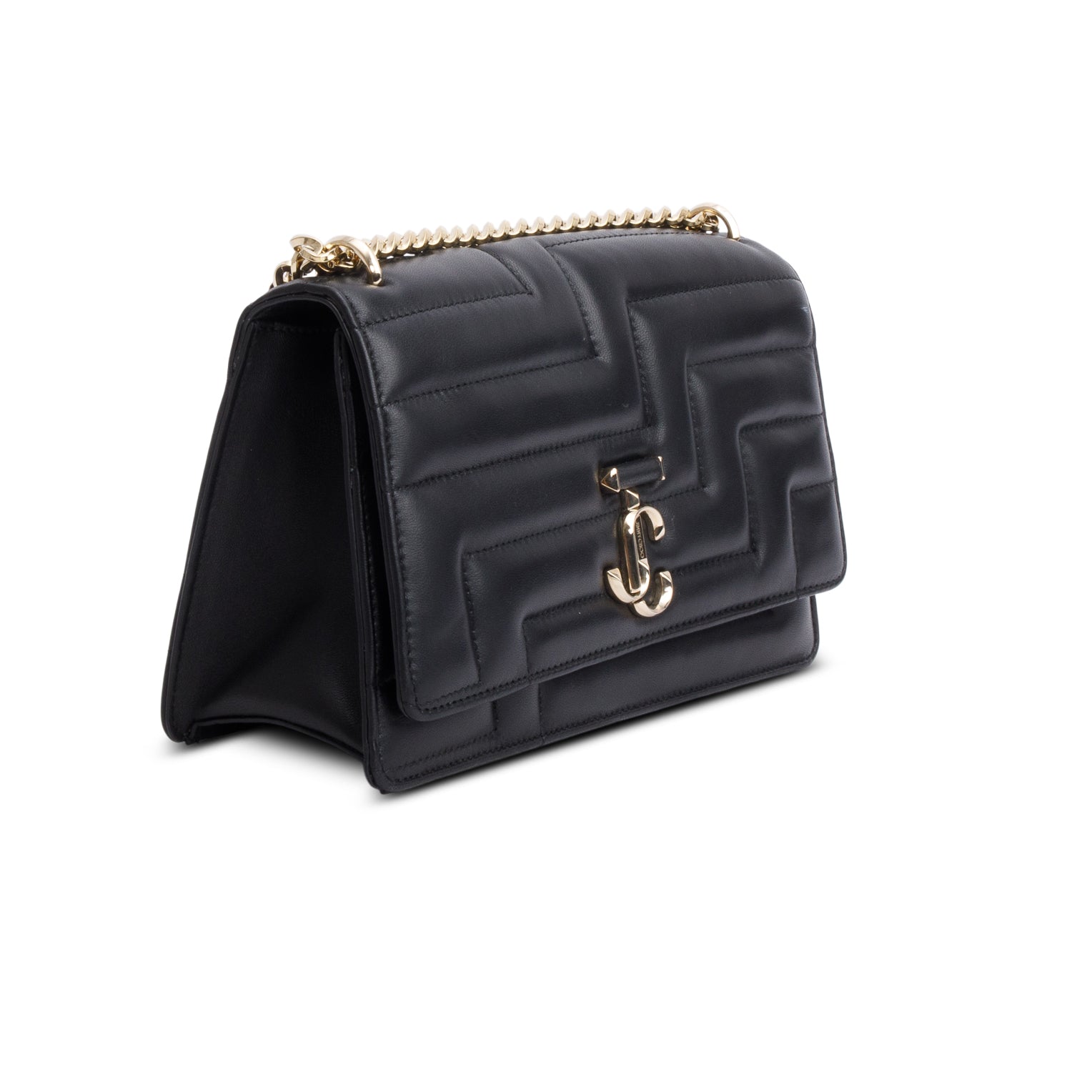 Jimmy Choo Black Quilted Nappa Leather Avenue Shoulder Bag w/ Authenticity Card