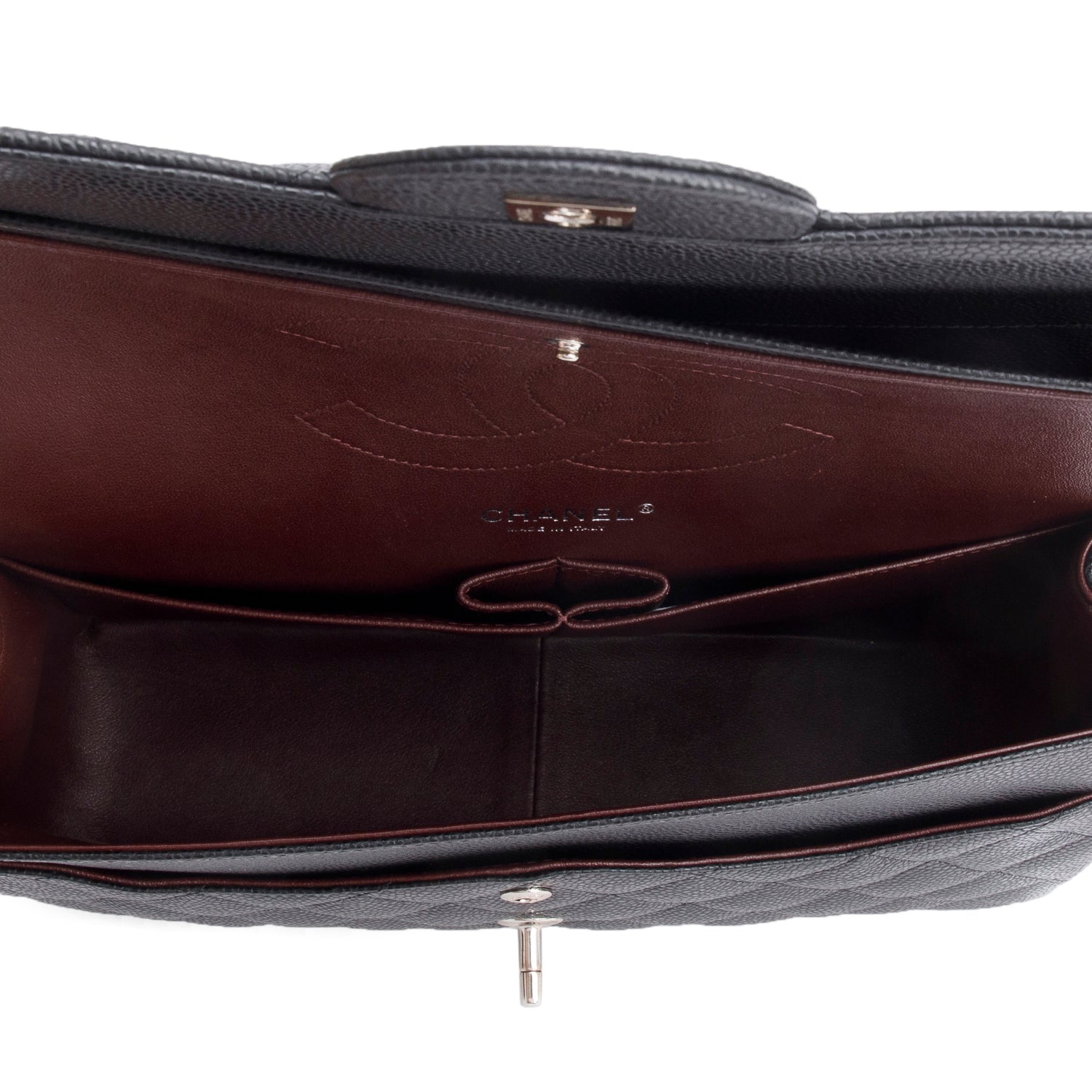 Chanel Black Caviar Jumbo Classic Double Flap Bag w/ Box, Authenticity Card & Receipt