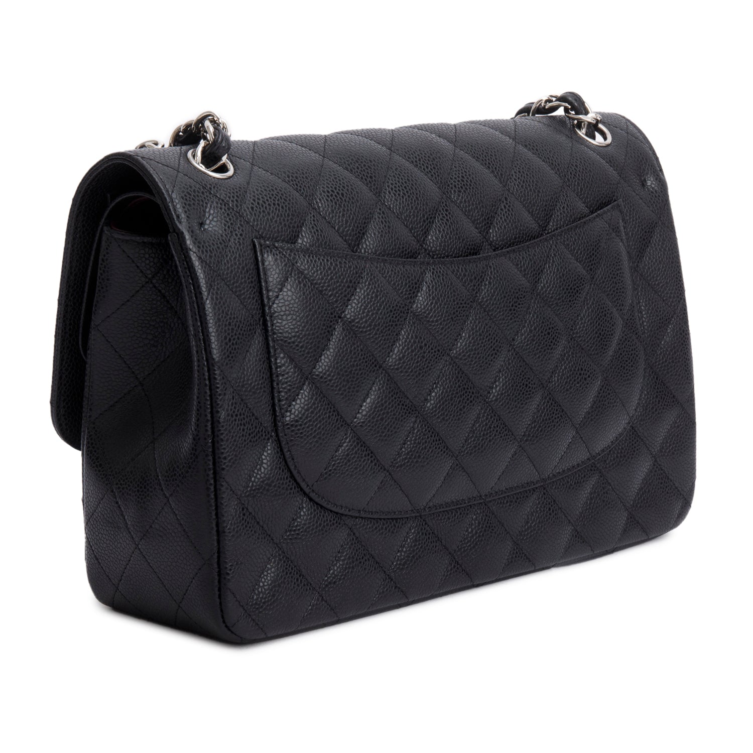 Chanel Black Caviar Jumbo Classic Double Flap Bag w/ Box, Authenticity Card & Receipt