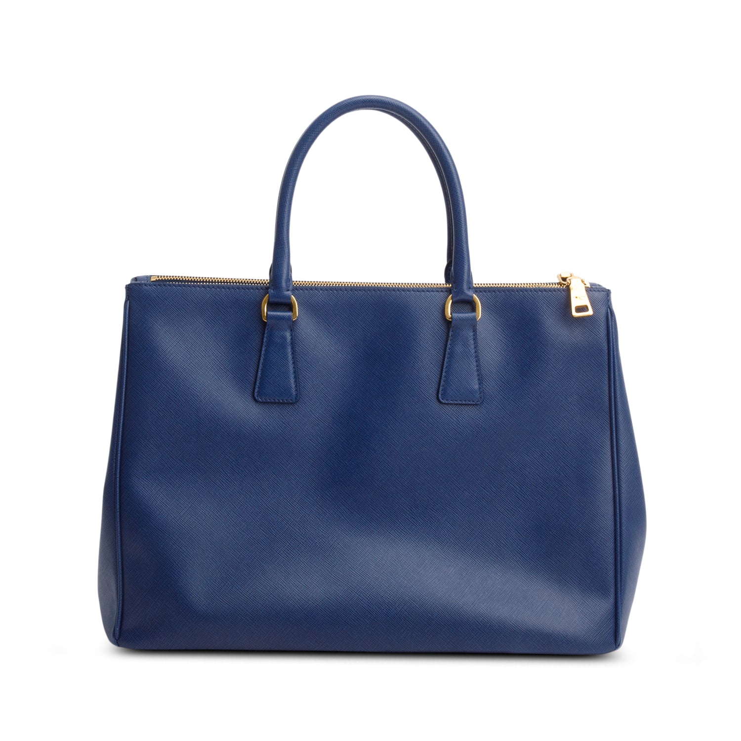 Prada Blue Saffiano Lux Large Double Zip Galleria Tote w/ Box & Authenticity Card