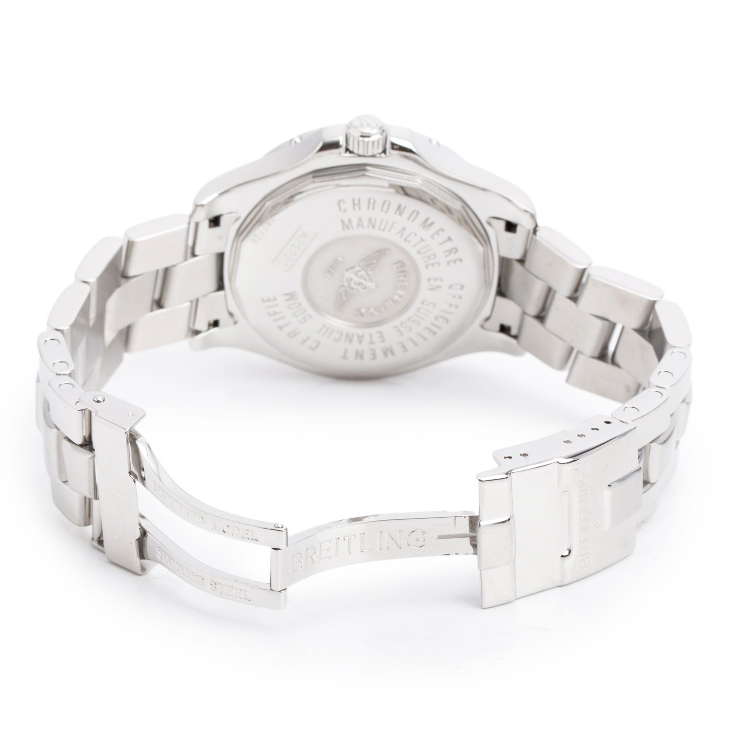 Breitling Stainless Steel Colt GMT 41 MM Automatic Watch Silver Dial A32350