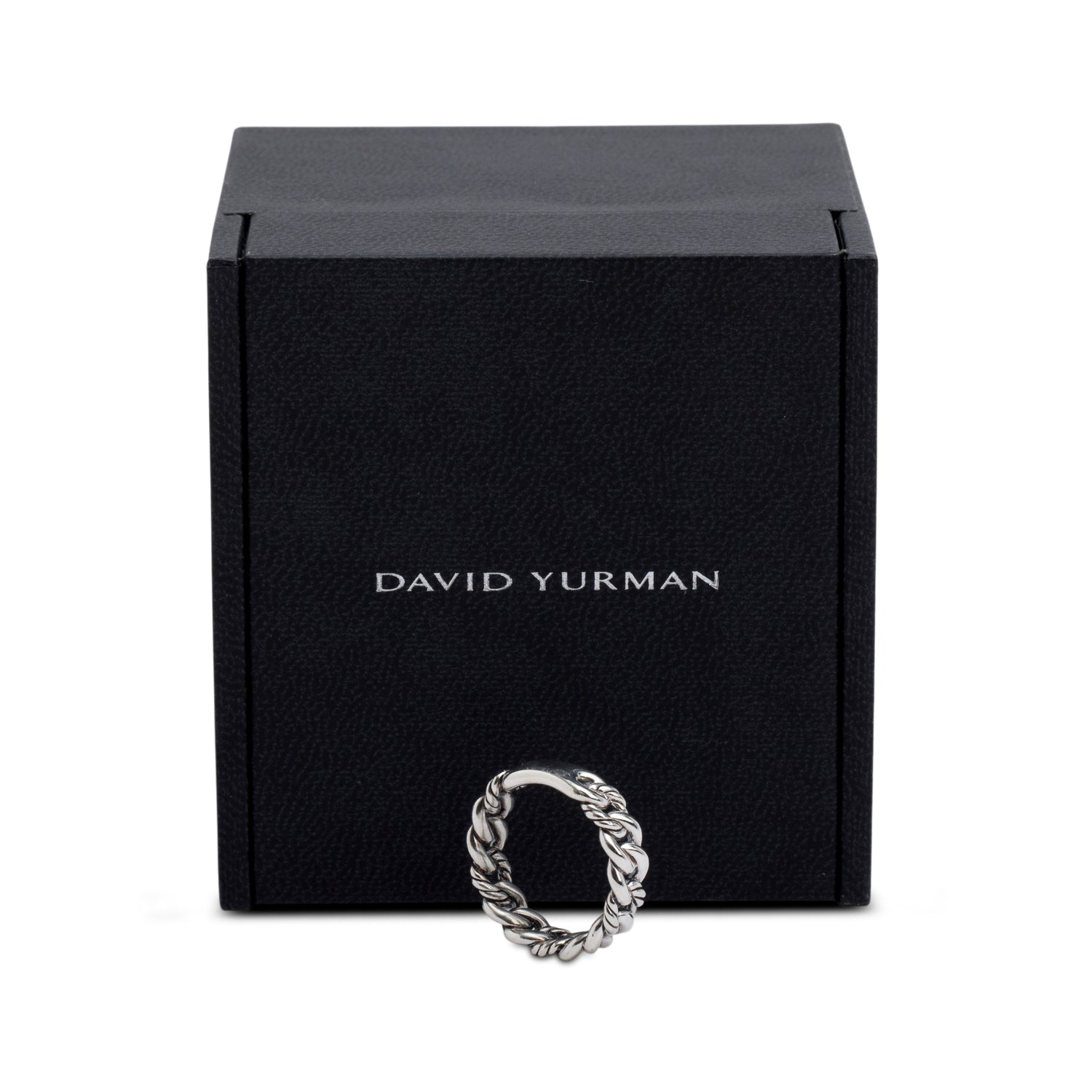 David Yurman Sterling Silver Belmont Curb Link 5 MM Band Ring, Size 5 w/ Box
