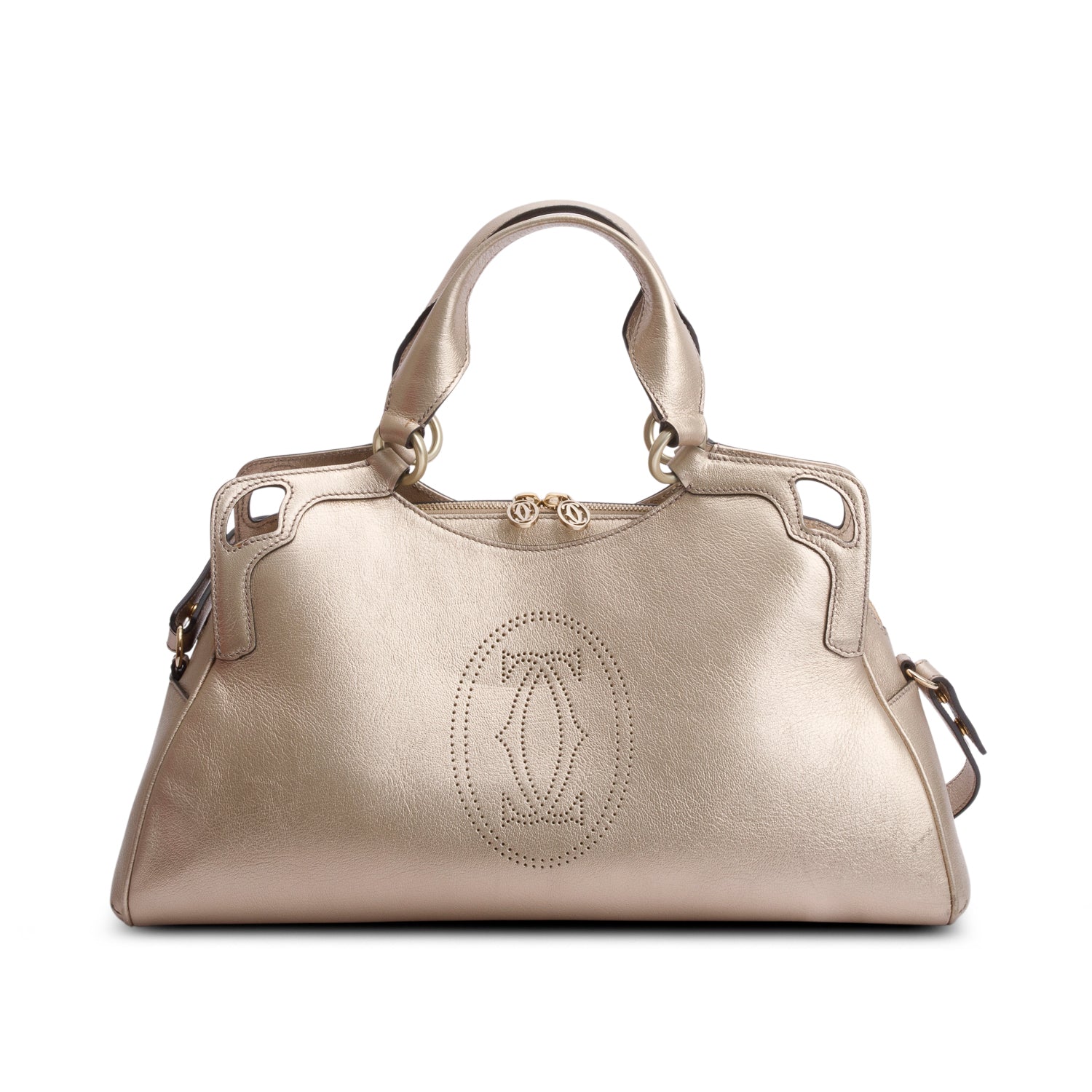 Cartier Gold Leather Medium Marcello de Cartier w/ Box, Strap & Authenticity Card